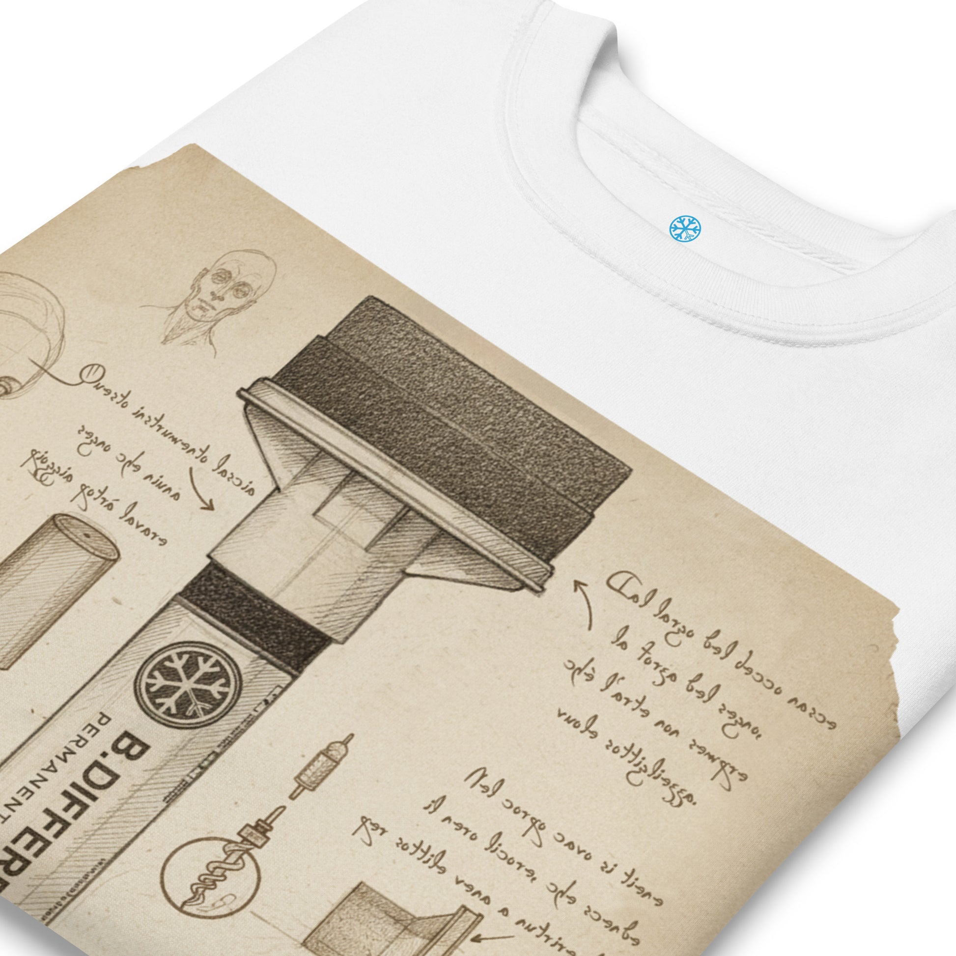 White-Marker Sketch Graffiti Sweatshirt from B.Different Clothing, detail, graffiti-inspired streetwear