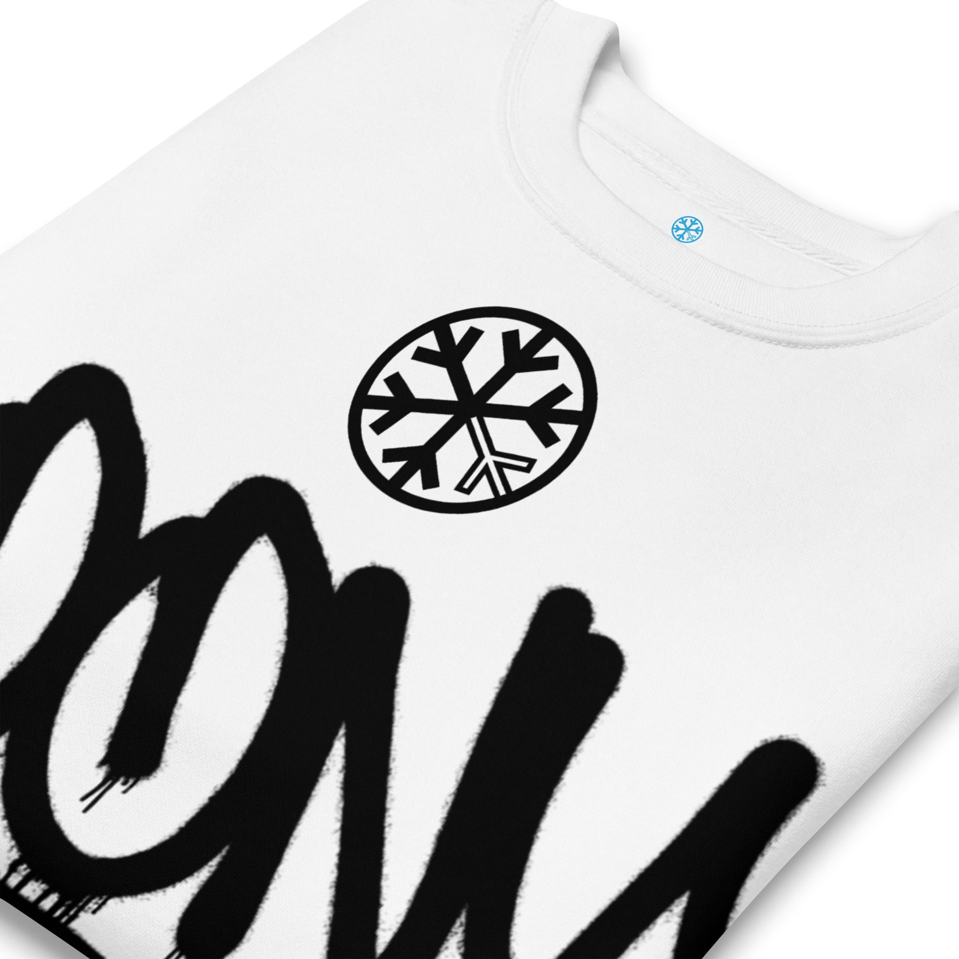 White-Loony Graffiti Tag Sweatshirt from B.Different Clothing, detail, graffiti-inspired streetwear