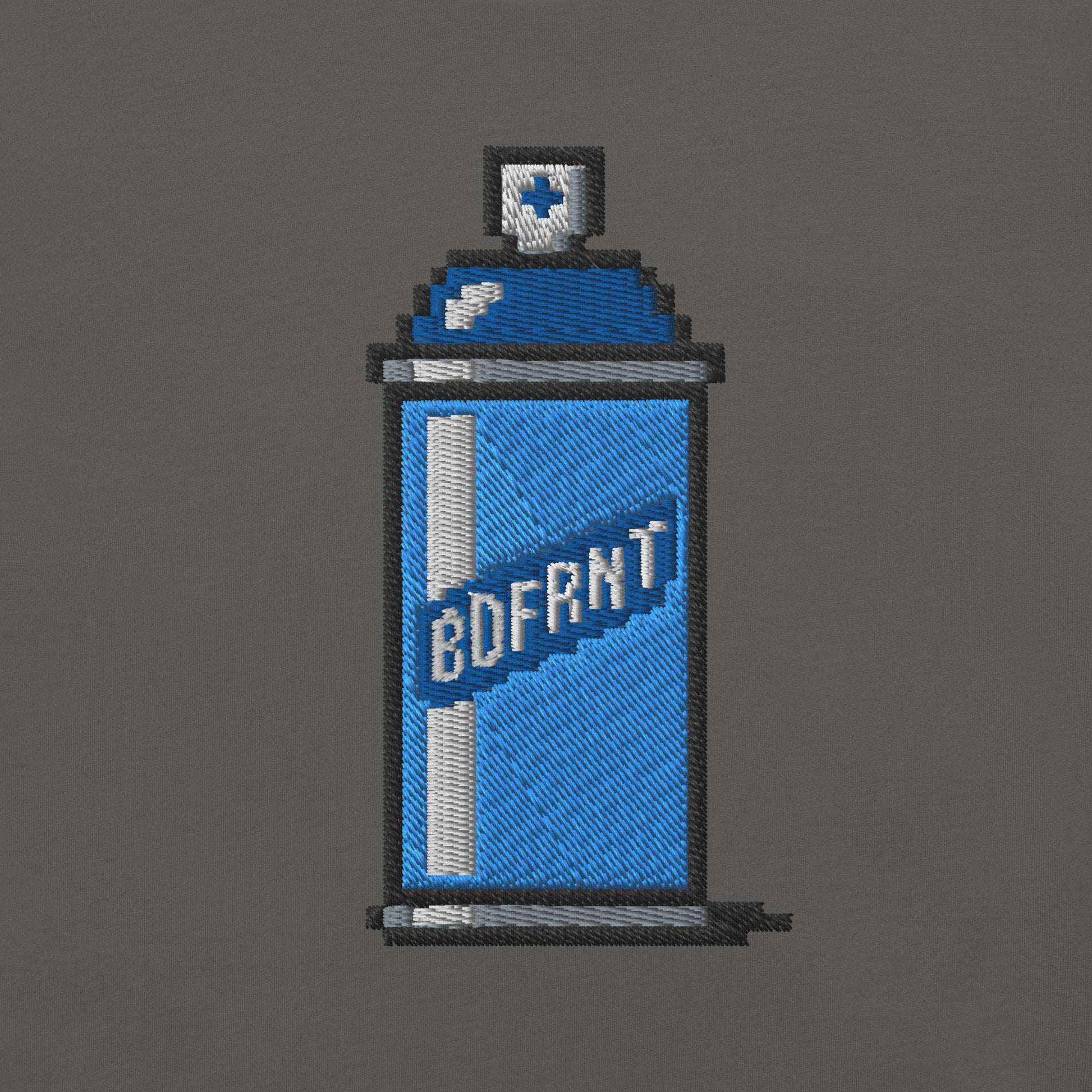 Gray-Pixel Spray Can Graffiti Hoodie from B.Different Clothing, graphic, graffiti-inspired streetwear oversized heavyweight