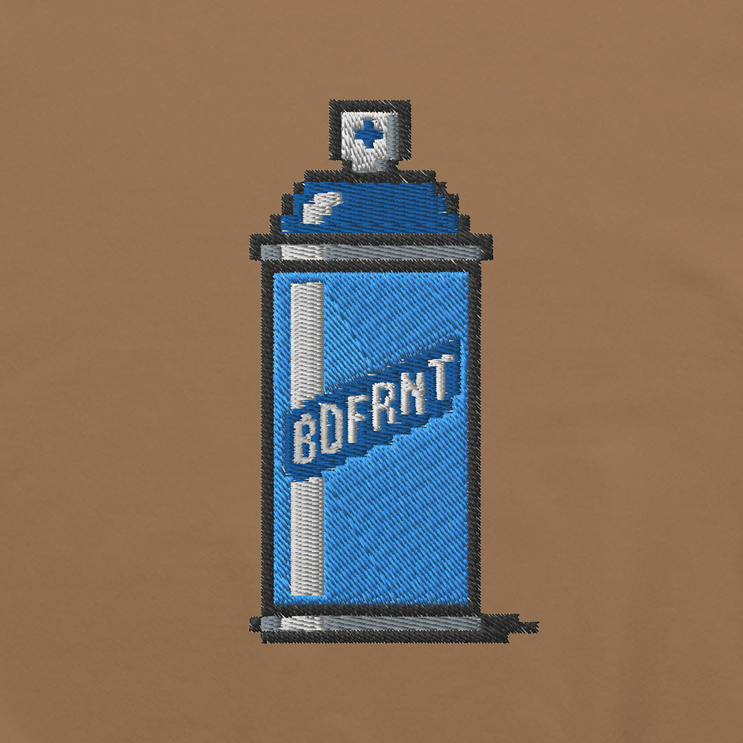 Brown-Pixel Spray Can Graffiti Hoodie from B.Different Clothing, graphic, graffiti-inspired streetwear, oversized heavyweight