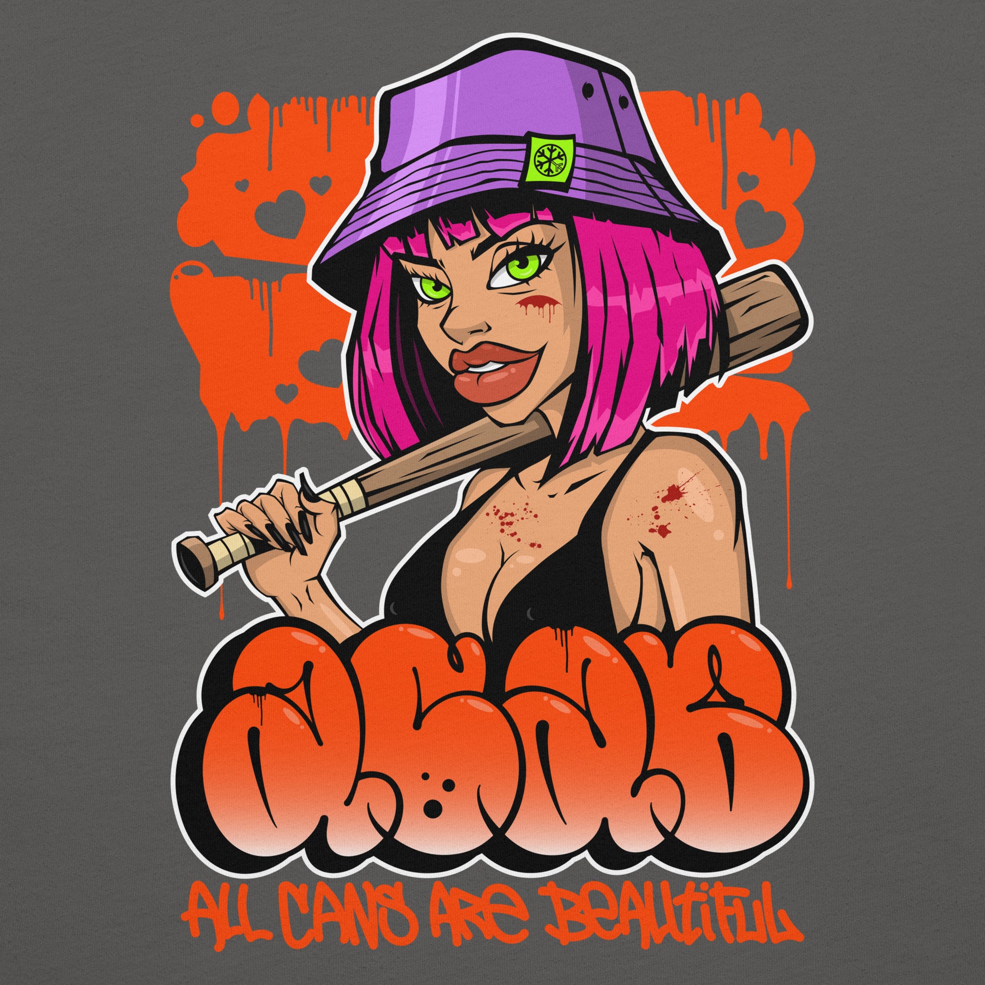 Gray-ACAB Girl Graffiti Tee from B.Different Clothing, graphic, graffiti-inspired streetwear