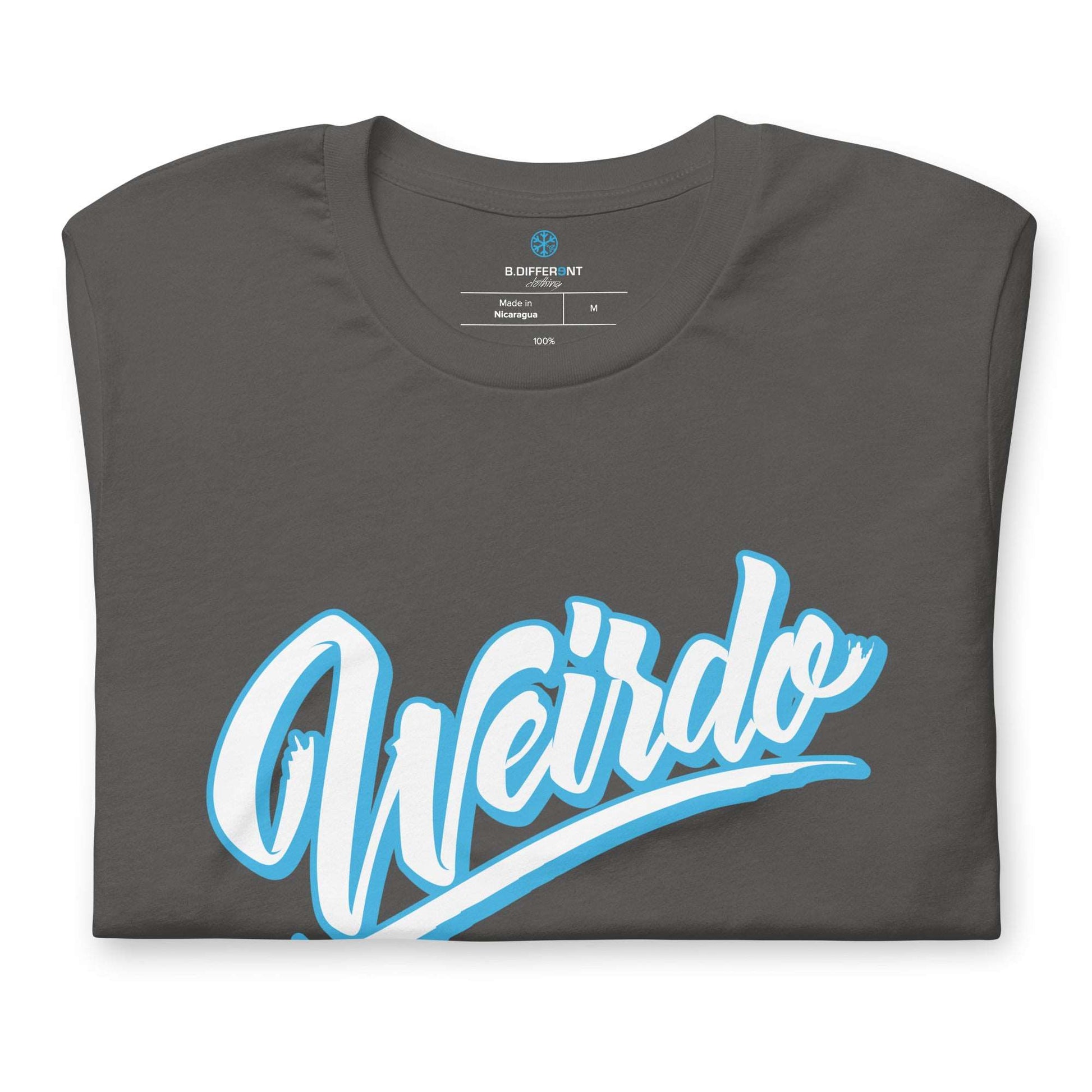 folded t-shirt Weirdo Tee dark gray by B.Different Clothing street art graffiti inspired brand