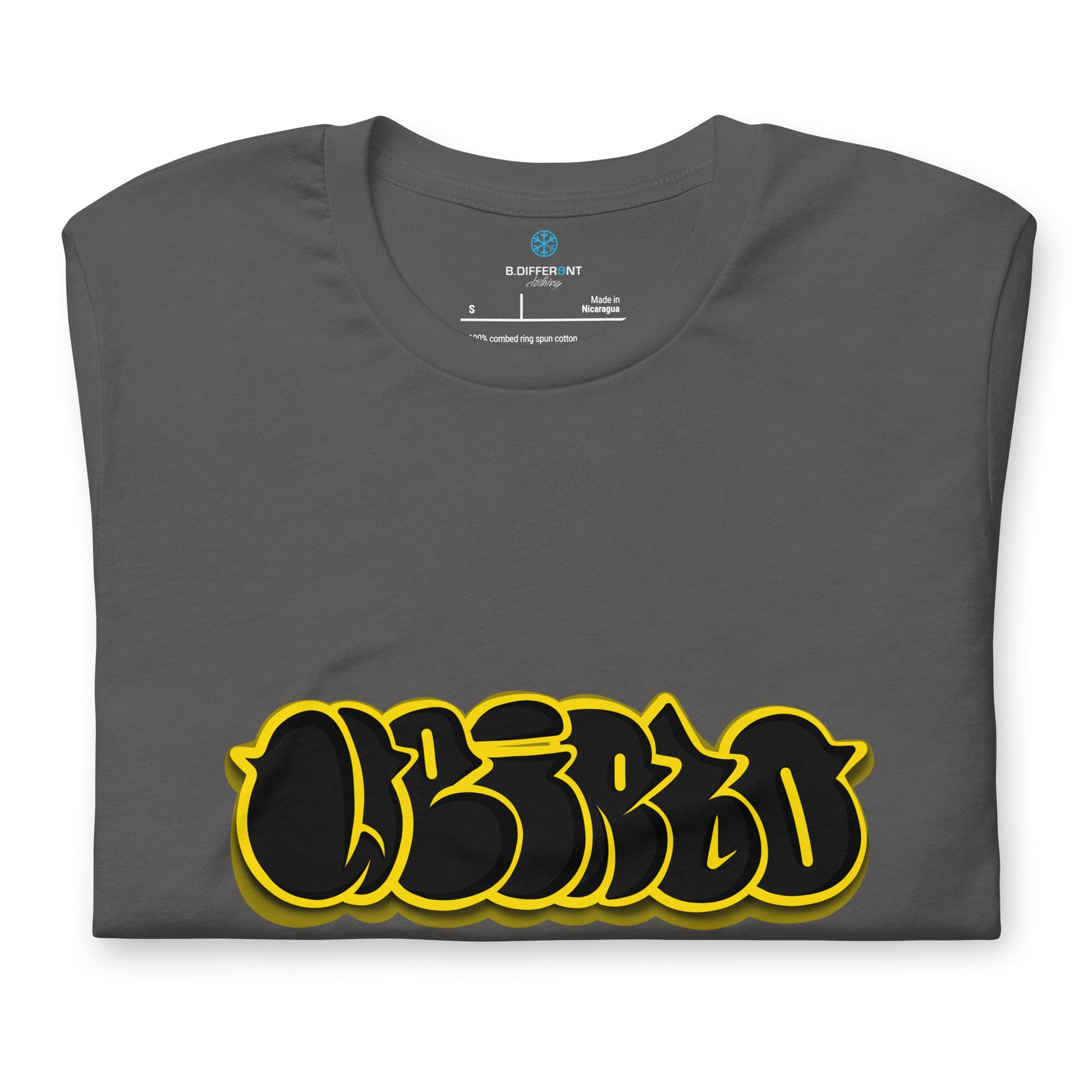 folded Weirdo Throwie Tee dark gray by B.Different Clothing street art graffiti inspired streetwear brand