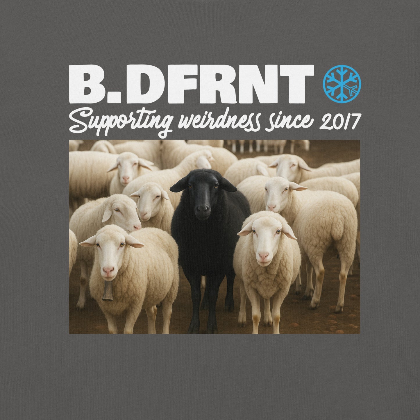 Gray-Black Sheep Tee from B.Different Clothing, graphic, graffiti-inspired streetwear t-shirt