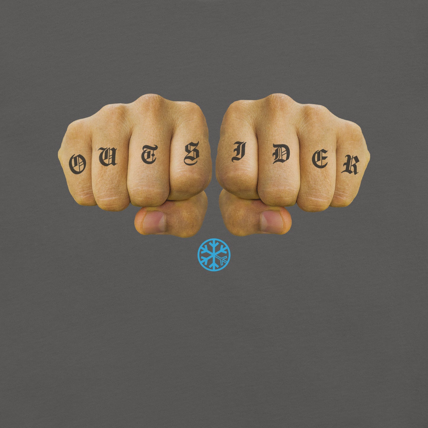 Gray-Outsider Tattoo Tee from B.Different Clothing, graphic, graffiti-inspired streetwear t-shirt