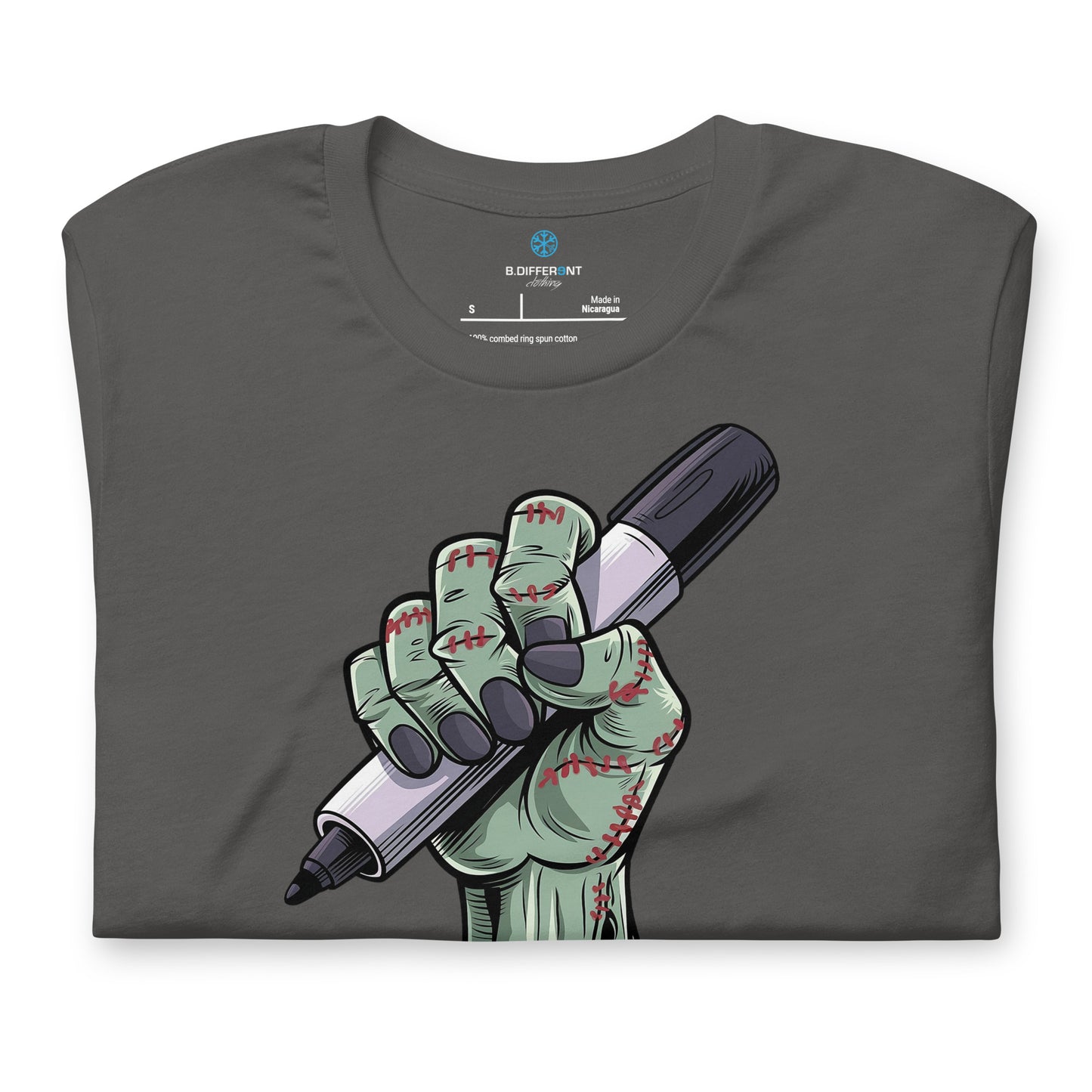 Darkgray-Thing Graffiti Tee from B.Different Clothing, folded, graffiti-inspired streetwear t-shirt