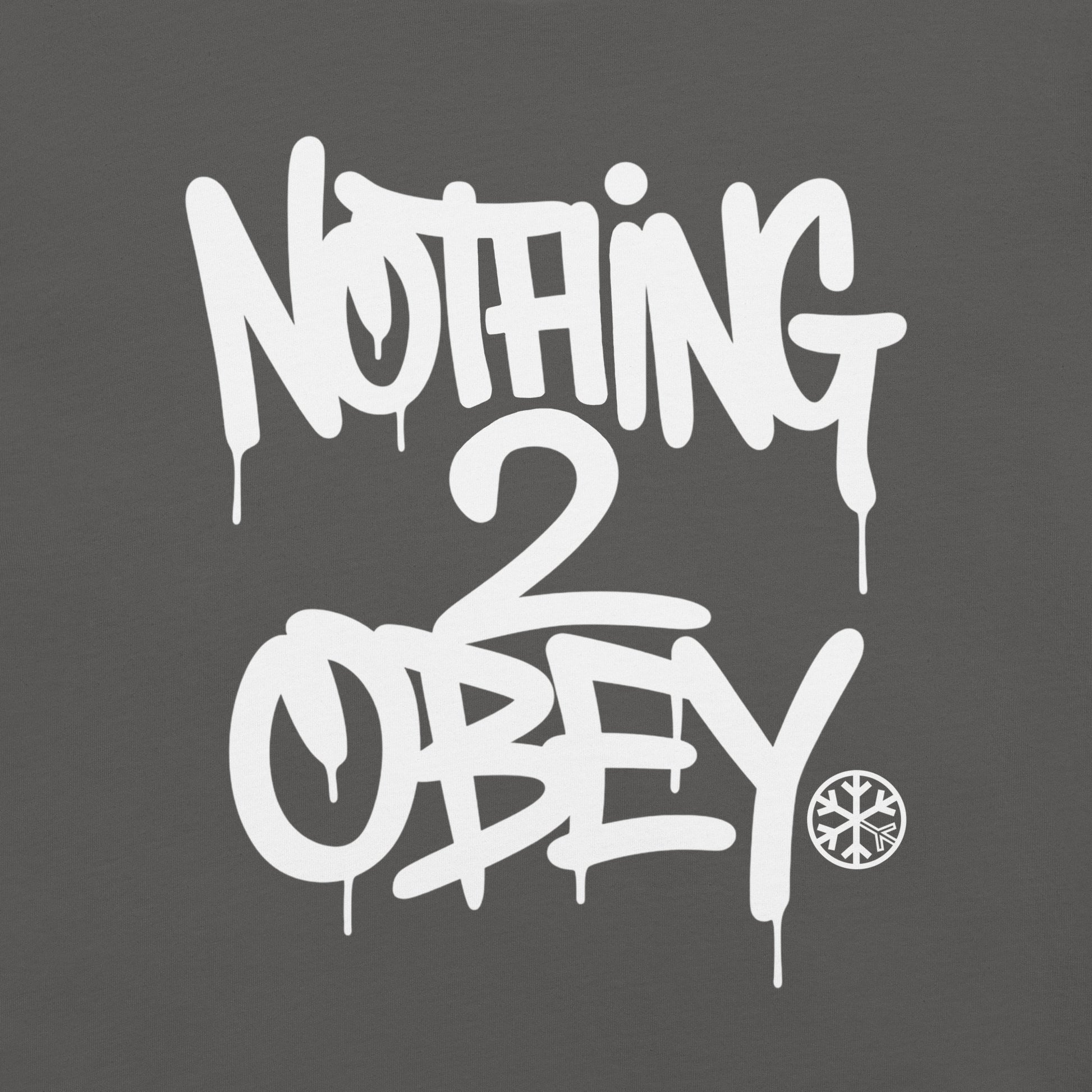 Darkgray-Nothing 2 Obey Graffiti Tee from B.Different Clothing, graphic, graffiti-inspired streetwear t-shirt