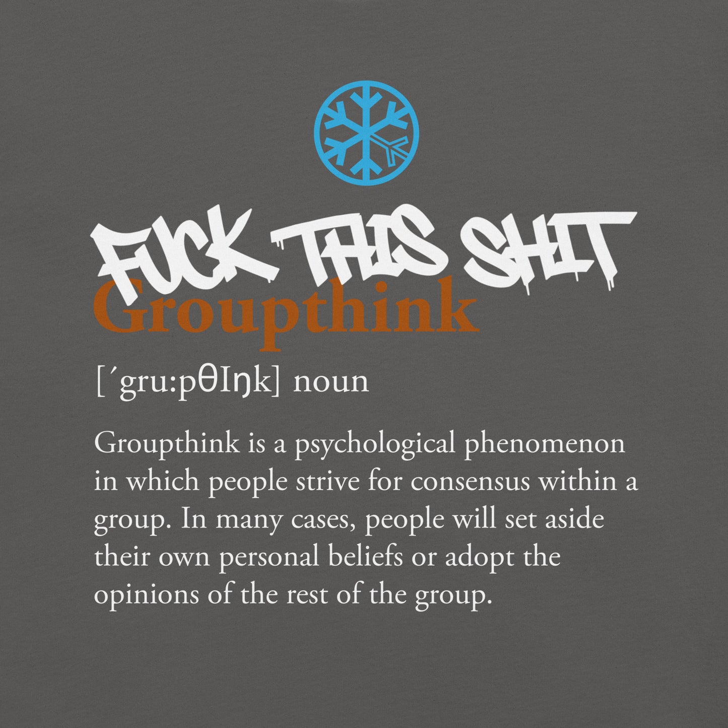 Darkgray-Groupthink Graffiti Tee from B.Different Clothing, graphic, graffiti-inspired streetwear t-shirt