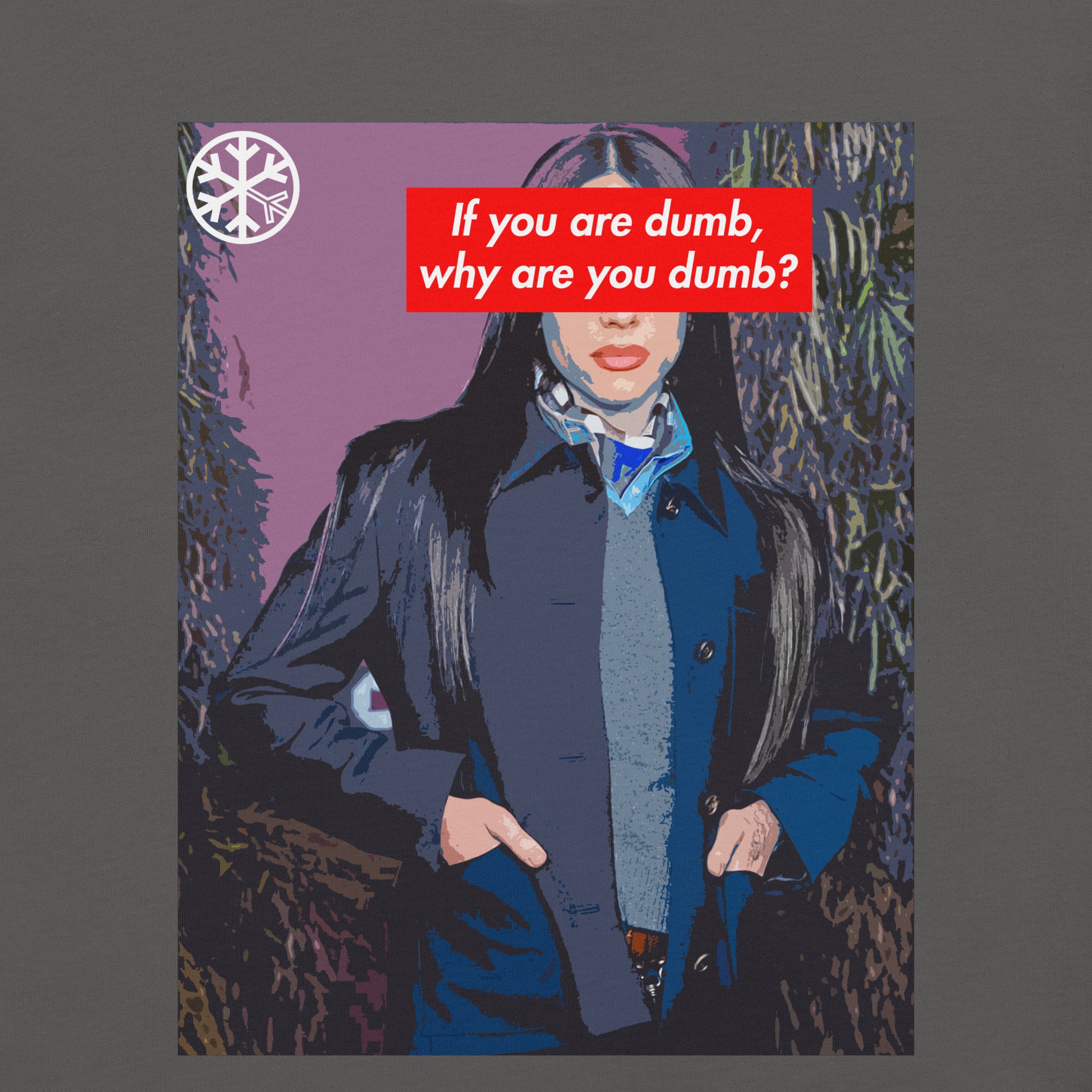 Gray-Why Are You Dumb Tee from B.Different Clothing, graphic, graffiti-inspired streetwear t-shirt