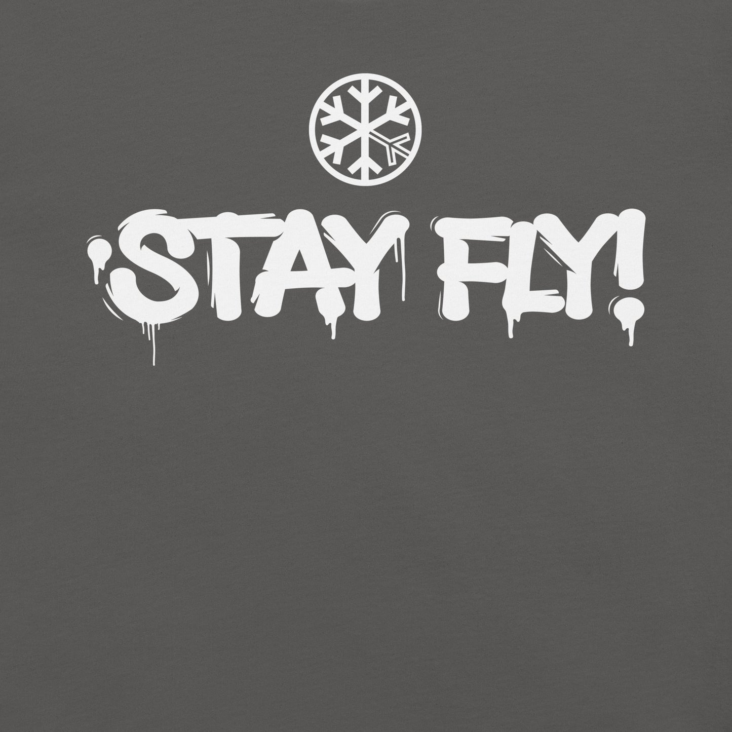 Gray-Stay Fly Graffiti Tag Tee from B.Different Clothing, graphic, graffiti-inspired streetwear t-shirt