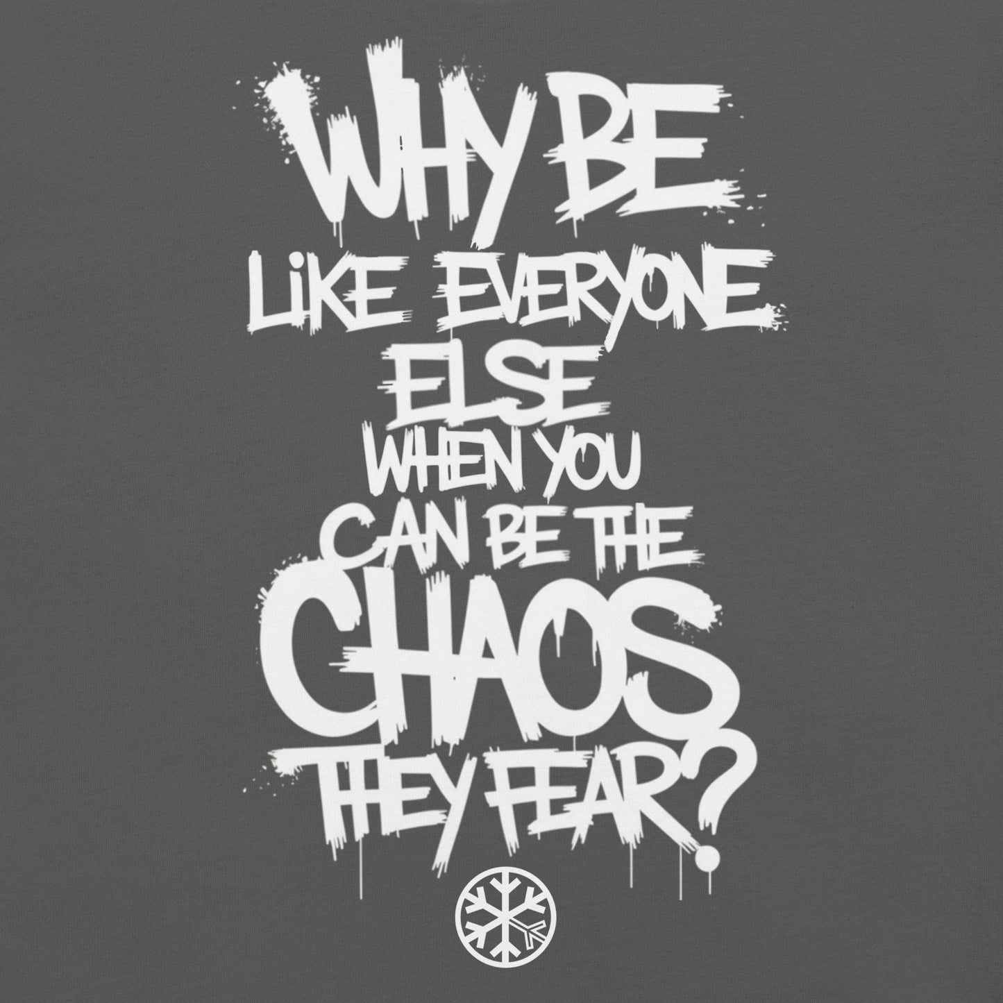 Gray-Chaos They Fear Graffiti Tag Tee from B.Different Clothing, graphic, graffiti-inspired streetwear t-shirt