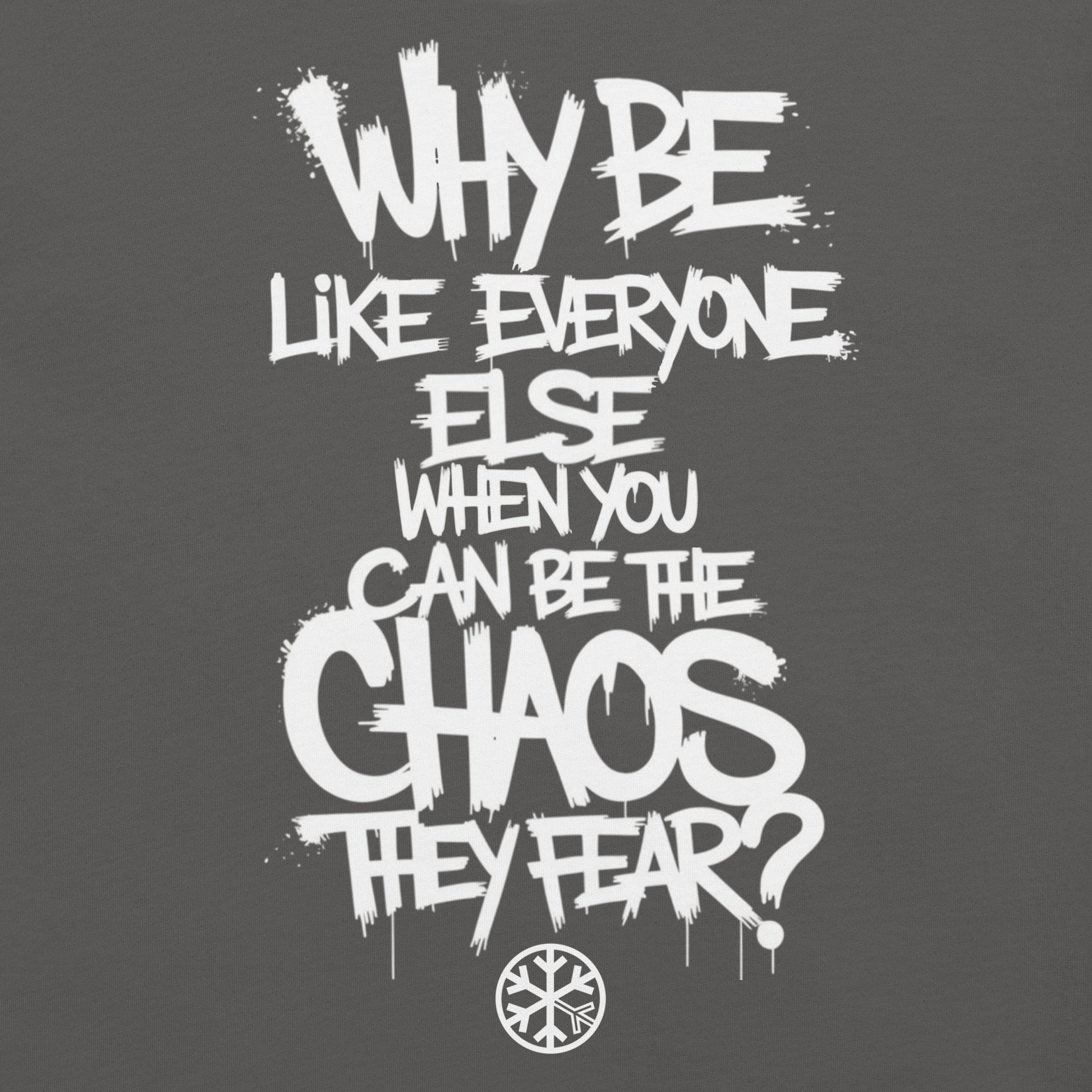 Gray-Chaos They Fear Graffiti Tag Tee from B.Different Clothing, graphic, graffiti-inspired streetwear t-shirt
