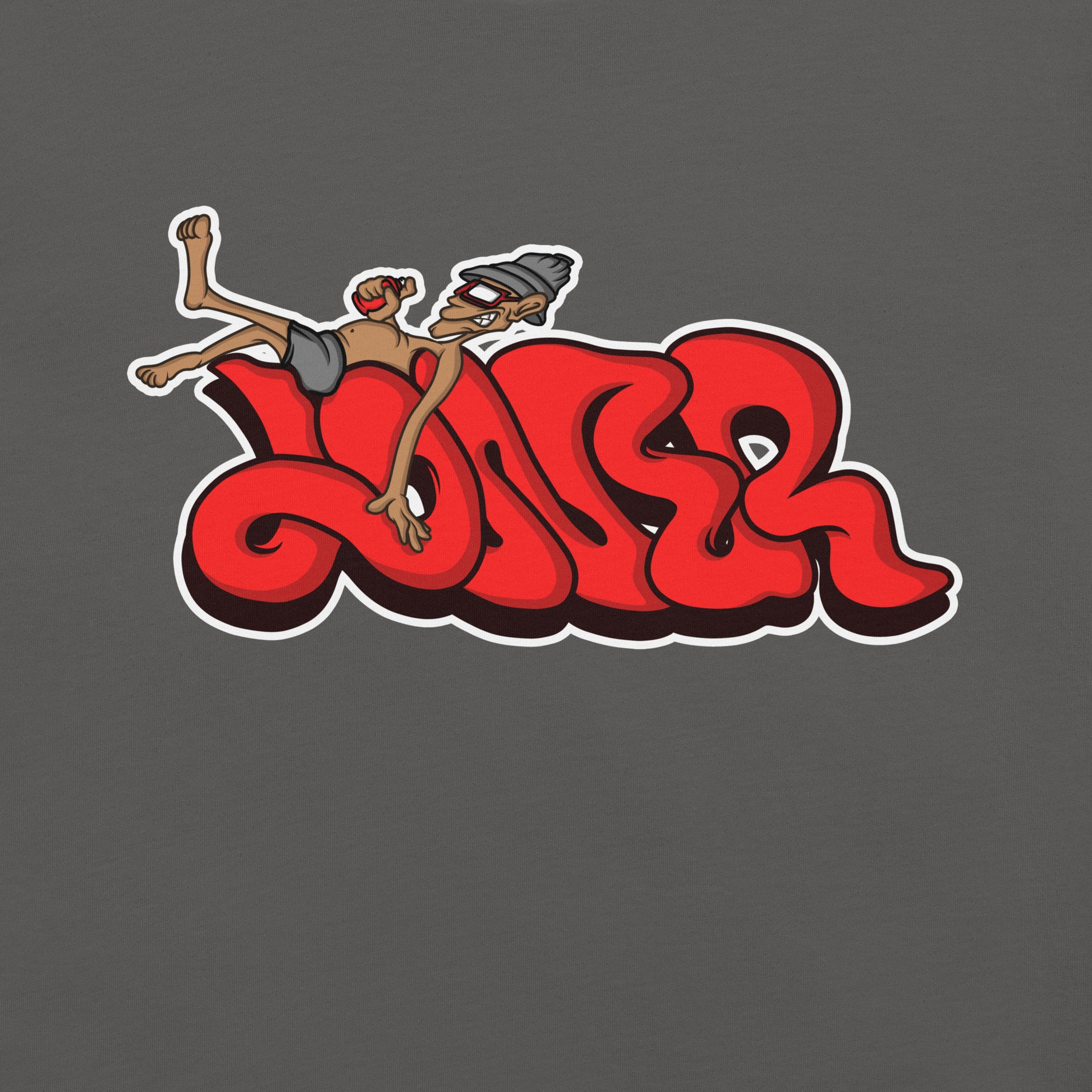 Gray-Loner Graffiti Piece Tee from B.Different Clothing, graphic, graffiti-inspired streetwear t-shirt