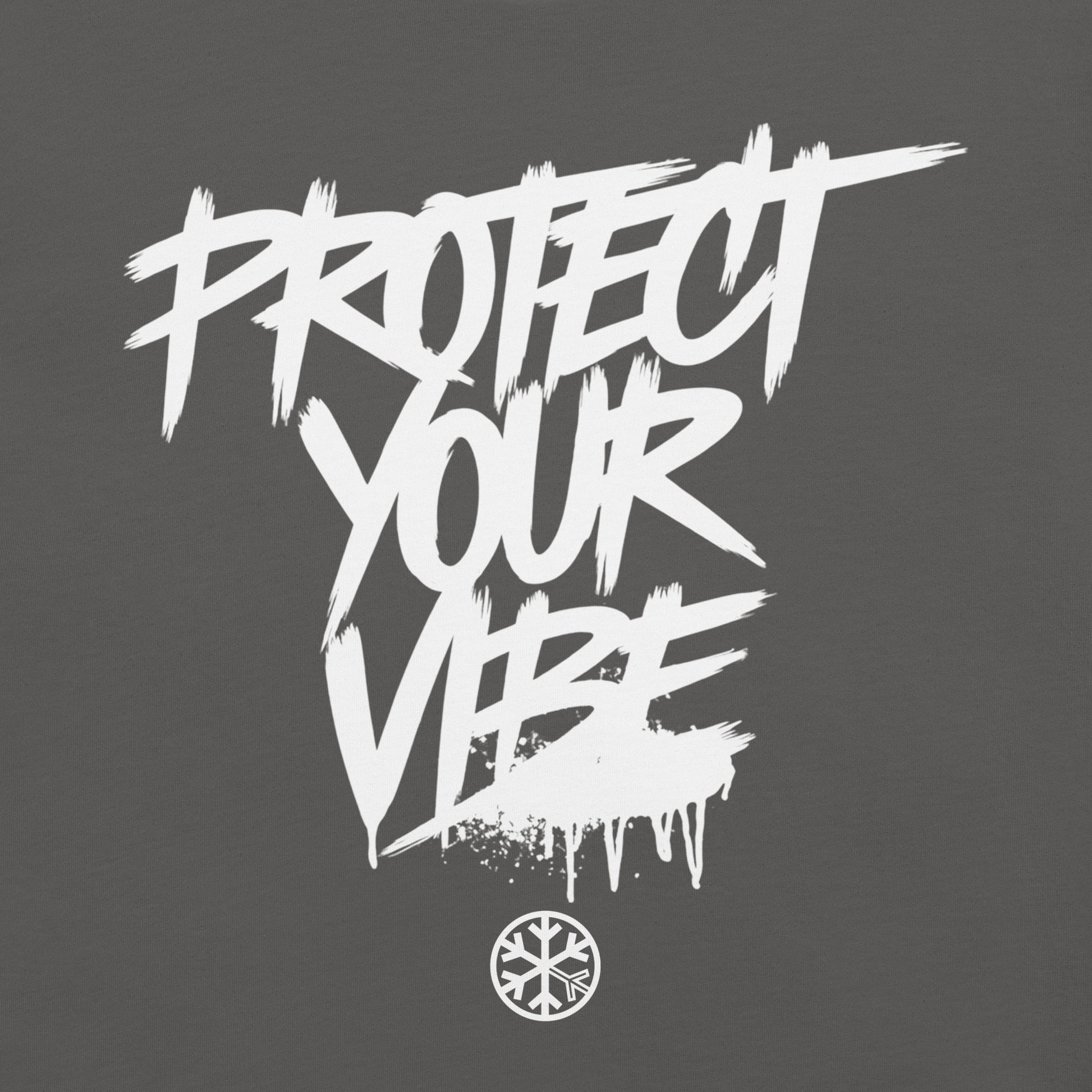 Gray-Protect Your Vibe Graffiti Tag Tee from B.Different Clothing, graphic, graffiti-inspired streetwear t-shirt