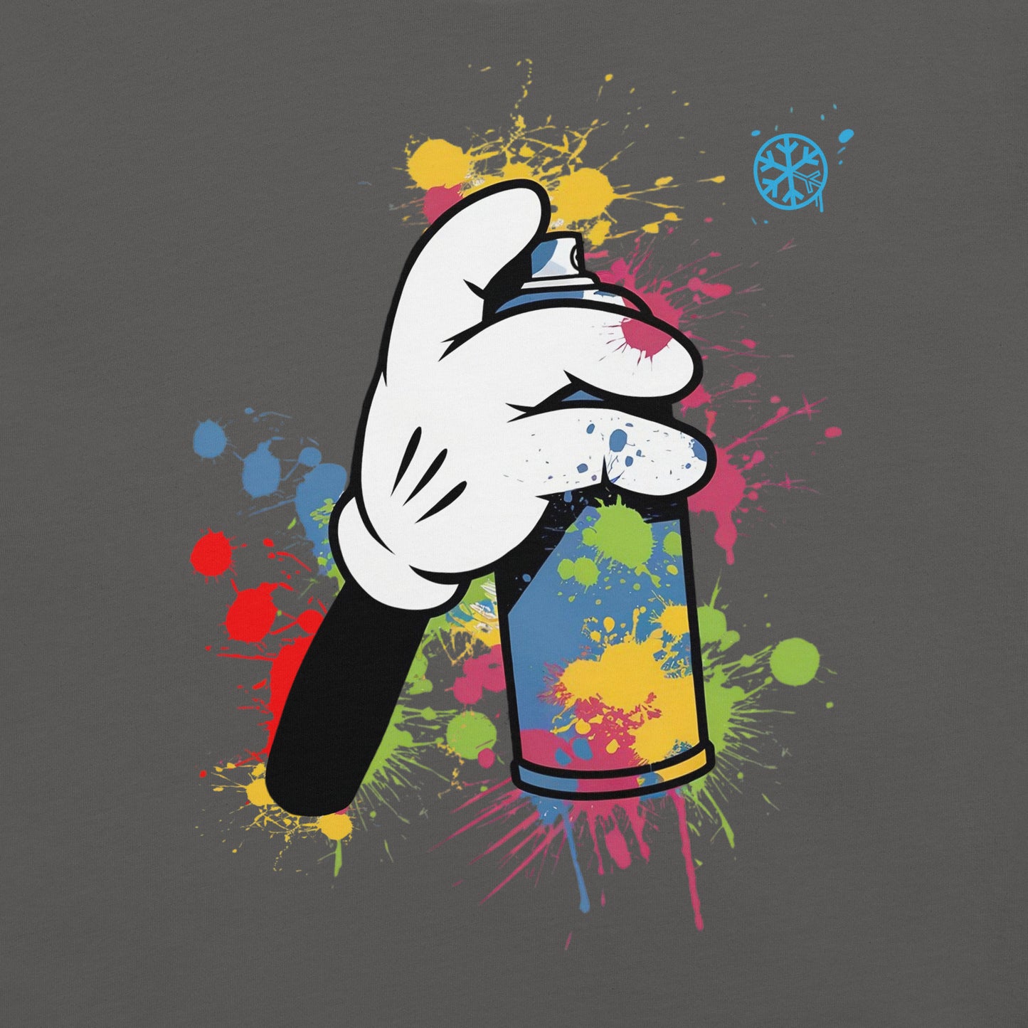 Gray-Hand Spray Can Graffiti Tee from B.Different Clothing, graphic, graffiti-inspired streetwear t-shirt