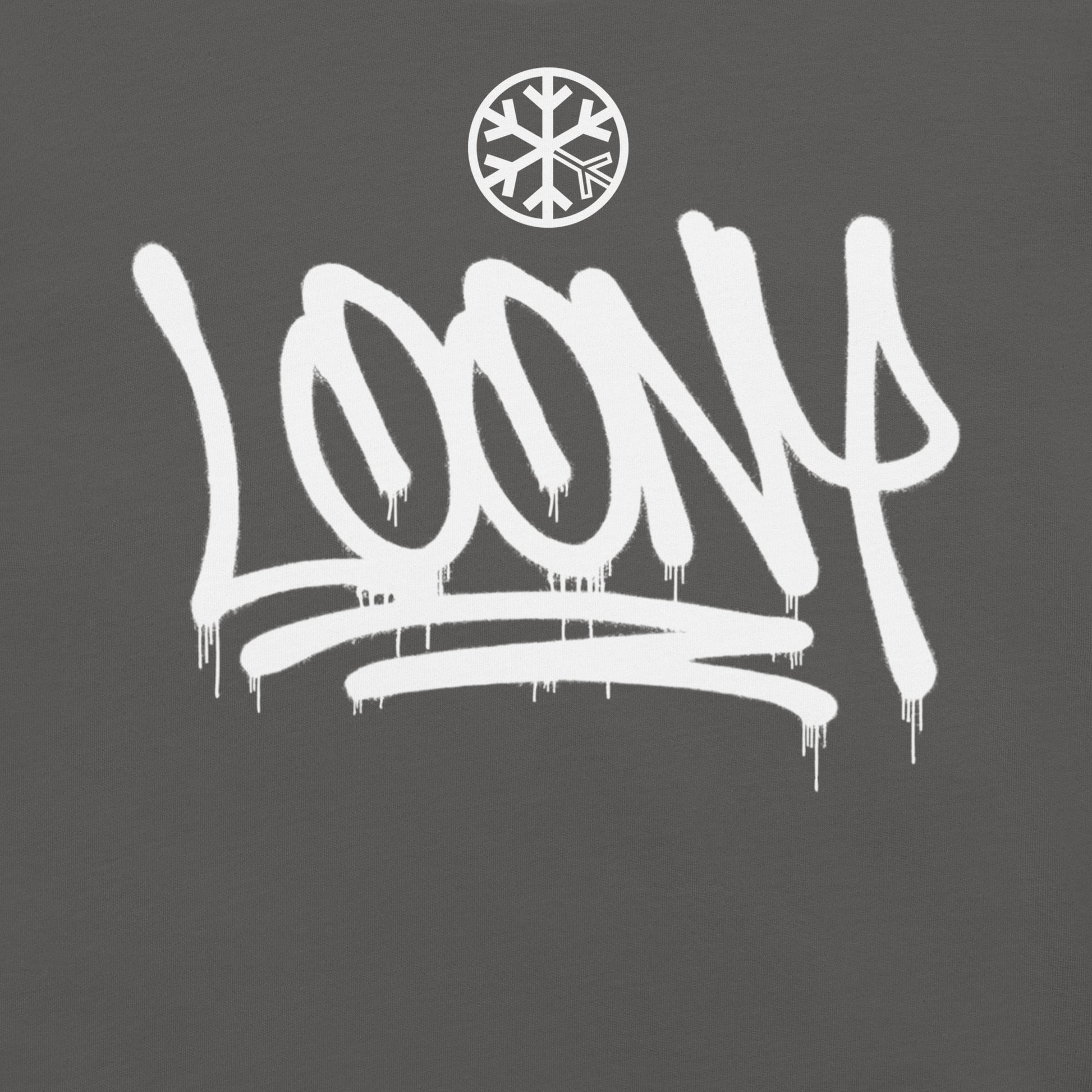 Gray-Loony Graffiti Tag Tee from B.Different Clothing, graphic, graffiti-inspired streetwear t-shirt