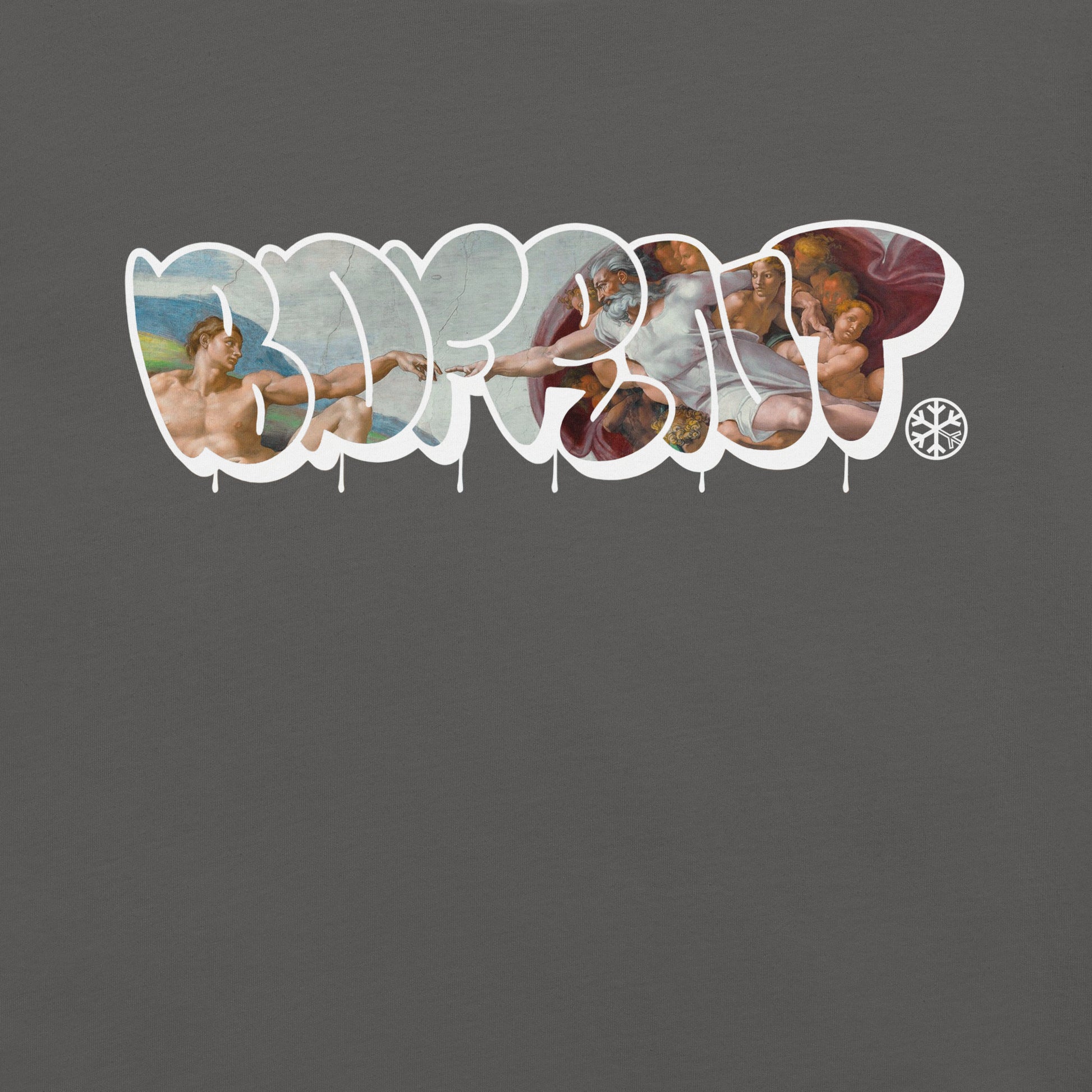 Gray-BDFRNT Throwie x Creation of Adam Graffiti Tee from B.Different Clothing, graphic, graffiti-inspired streetwear t-shirt