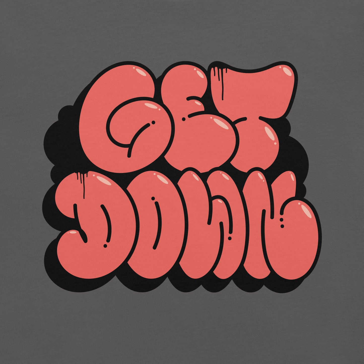 Gray-Get Down Graffiti Throw-up Tee from B.Different Clothing, graphic, graffiti-inspired streetwear t-shirt