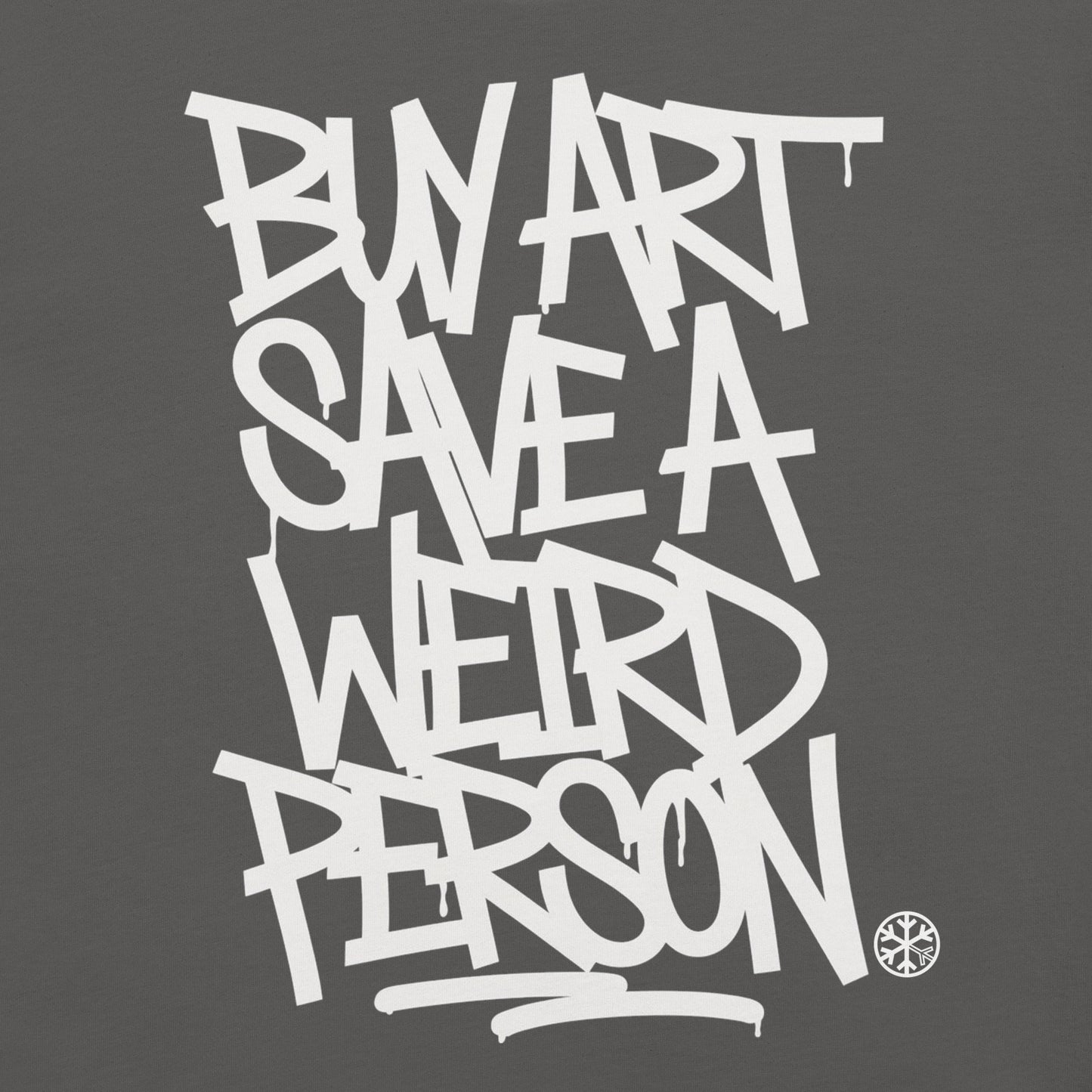 Gray-Buy Art Save a Weird Person Graffiti Tee from B.Different Clothing, graphic, graffiti-inspired streetwear t-shirt