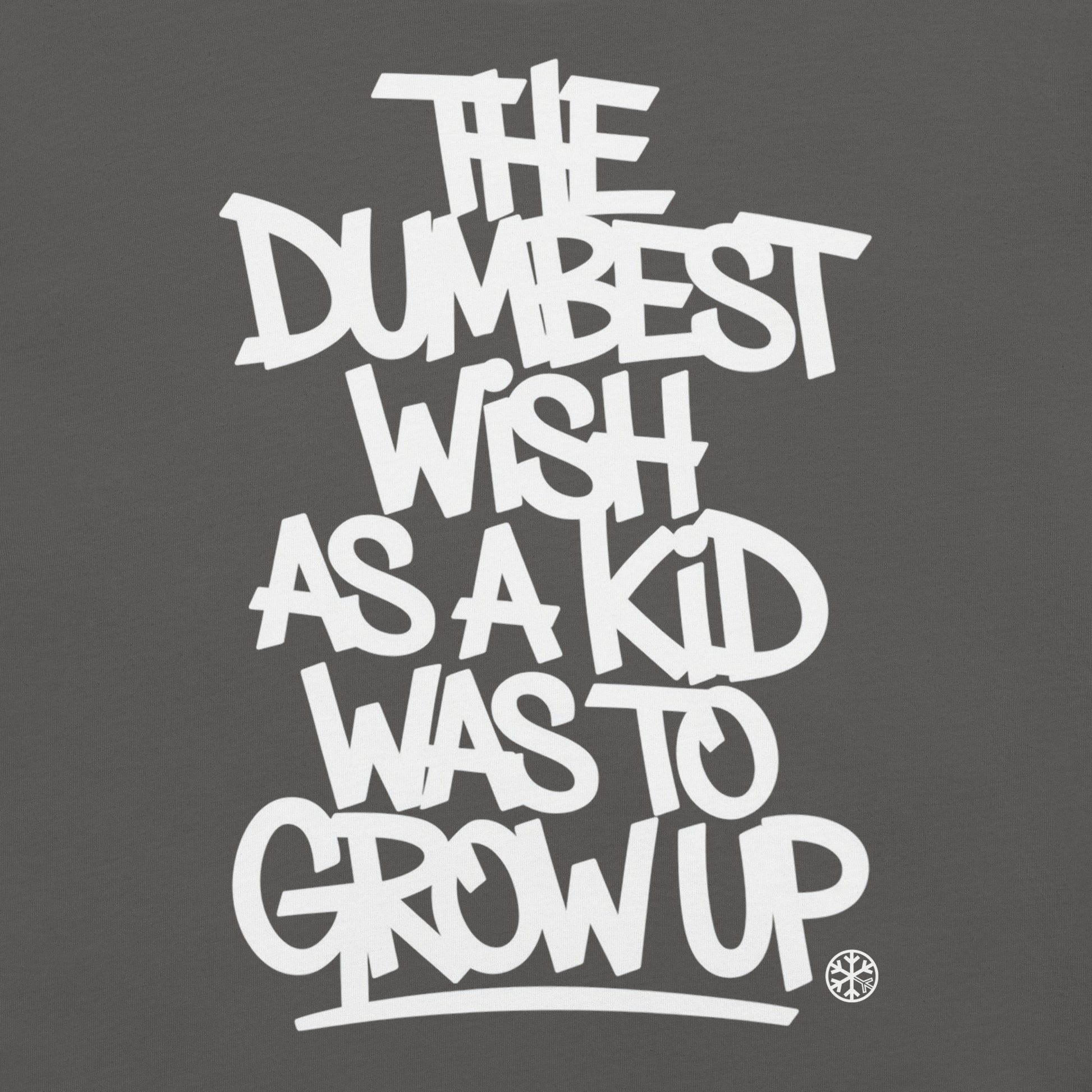 Gray-The Dumbest Wish Graffiti Tag Tee from B.Different Clothing, graphic, graffiti-inspired streetwear t-shirt