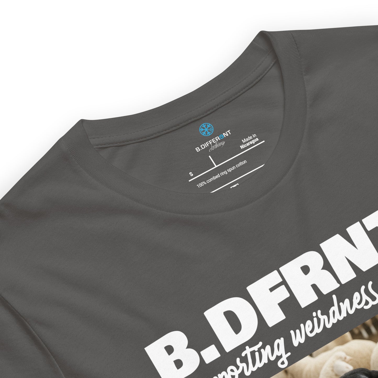 Gray-Black Sheep Tee from B.Different Clothing, collar, graffiti-inspired streetwear t-shirt