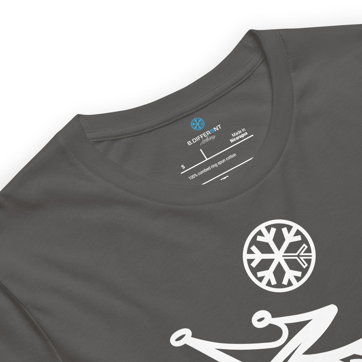 Darkgray-Misfit Graffiti Tag Tee from B.Different Clothing, collar, graffiti-inspired streetwear t-shirt