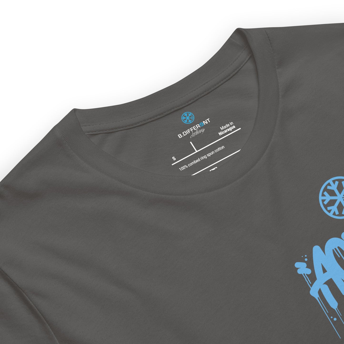 Gray-ACAB Graffiti Character Tee from B.Different Clothing, collar, graffiti-inspired streetwear t-shirt