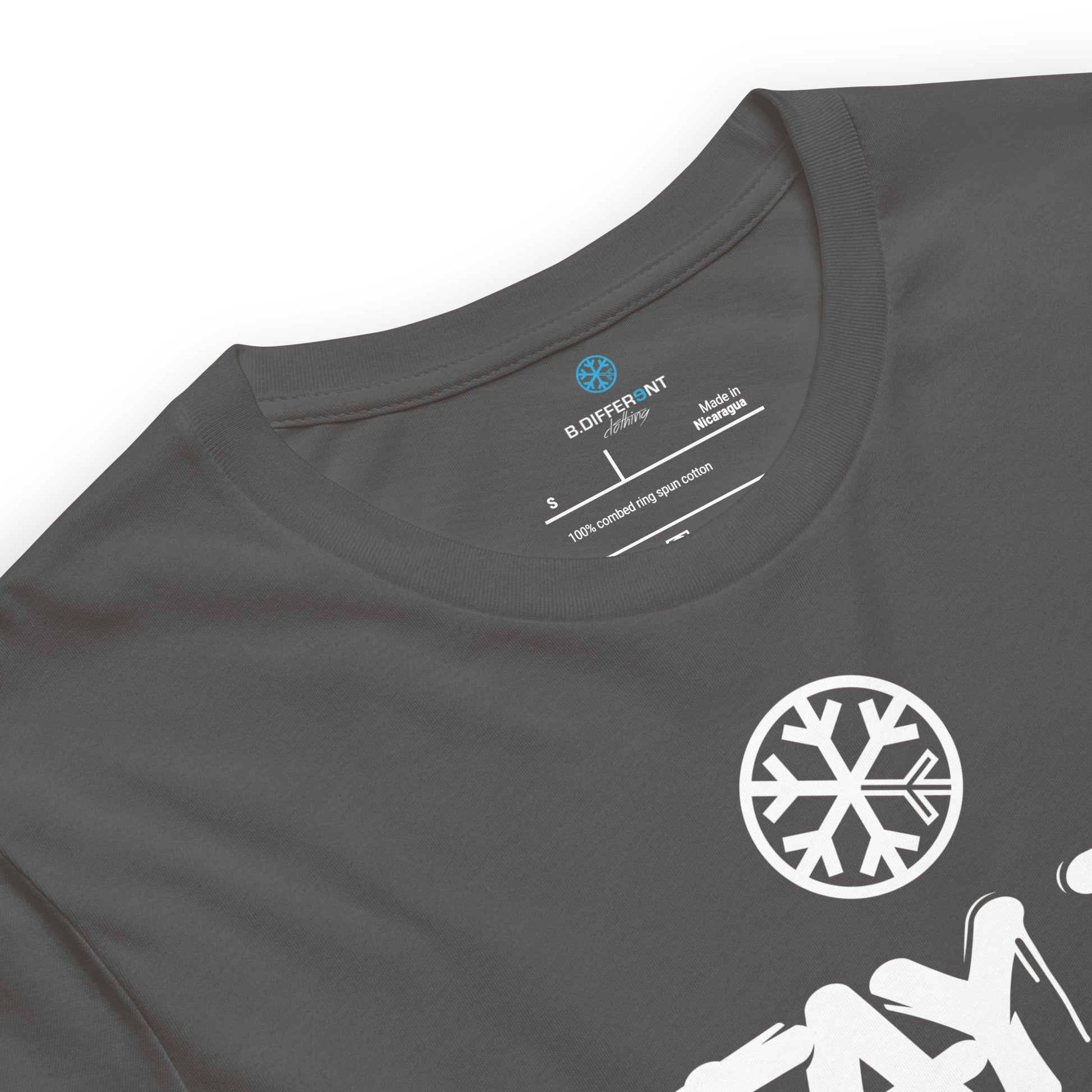 Gray-Stay Fly Graffiti Tag Tee from B.Different Clothing, collar, graffiti-inspired streetwear t-shirt