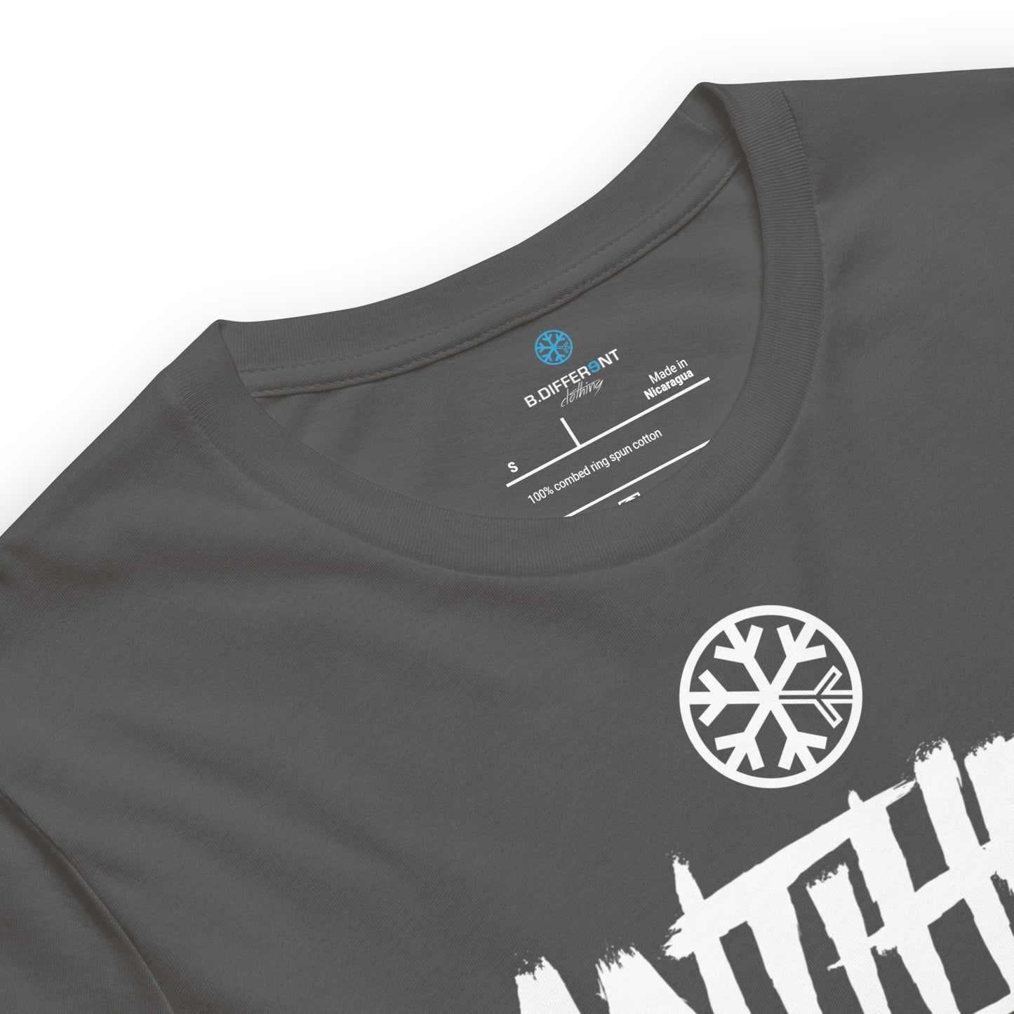 Gray-Antihero Graffiti Tag Tee from B.Different Clothing, collar, graffiti-inspired streetwear t-shirt