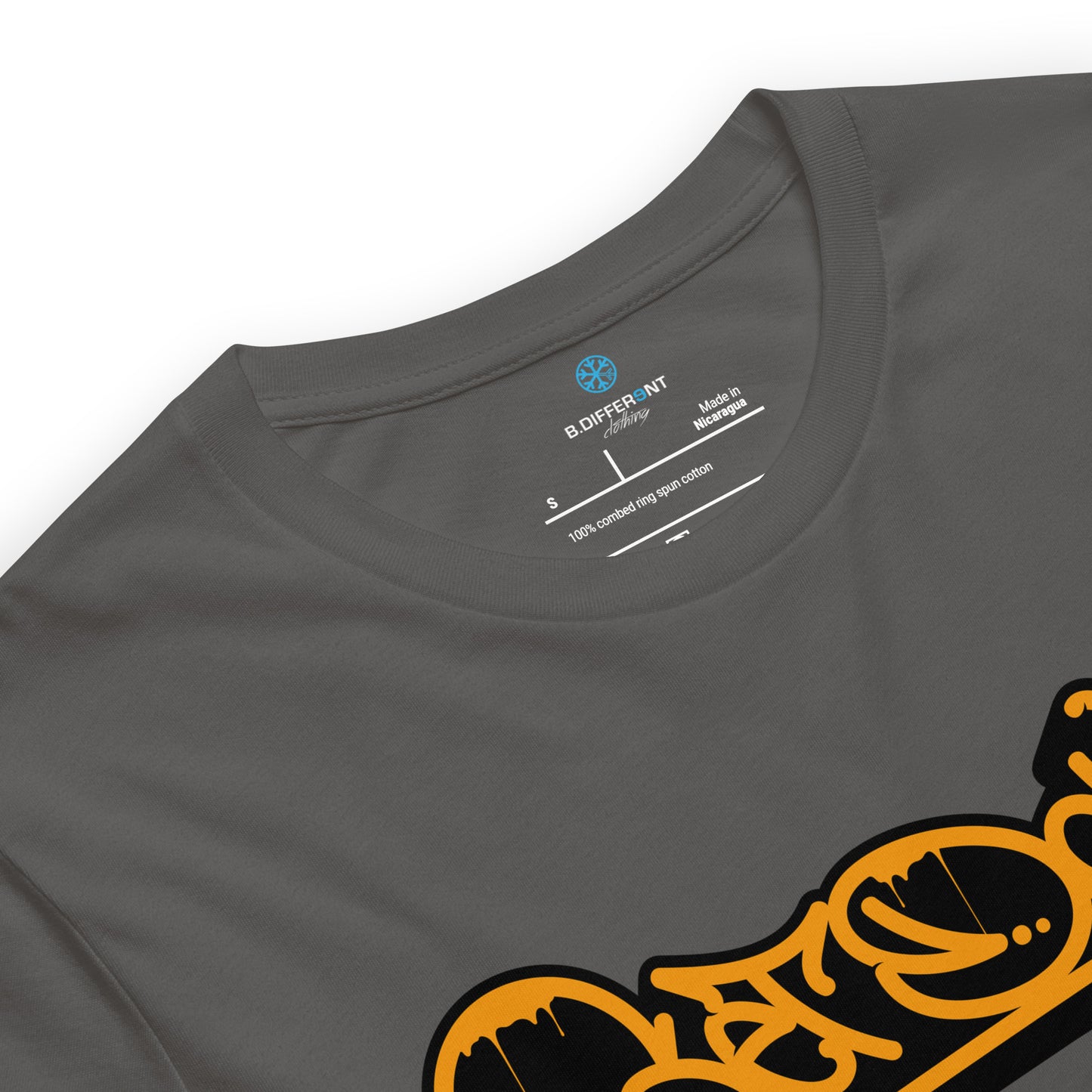 Gray-Get Down Graffiti Tag Tee from B.Different Clothing, collar, graffiti-inspired streetwear t-shirt