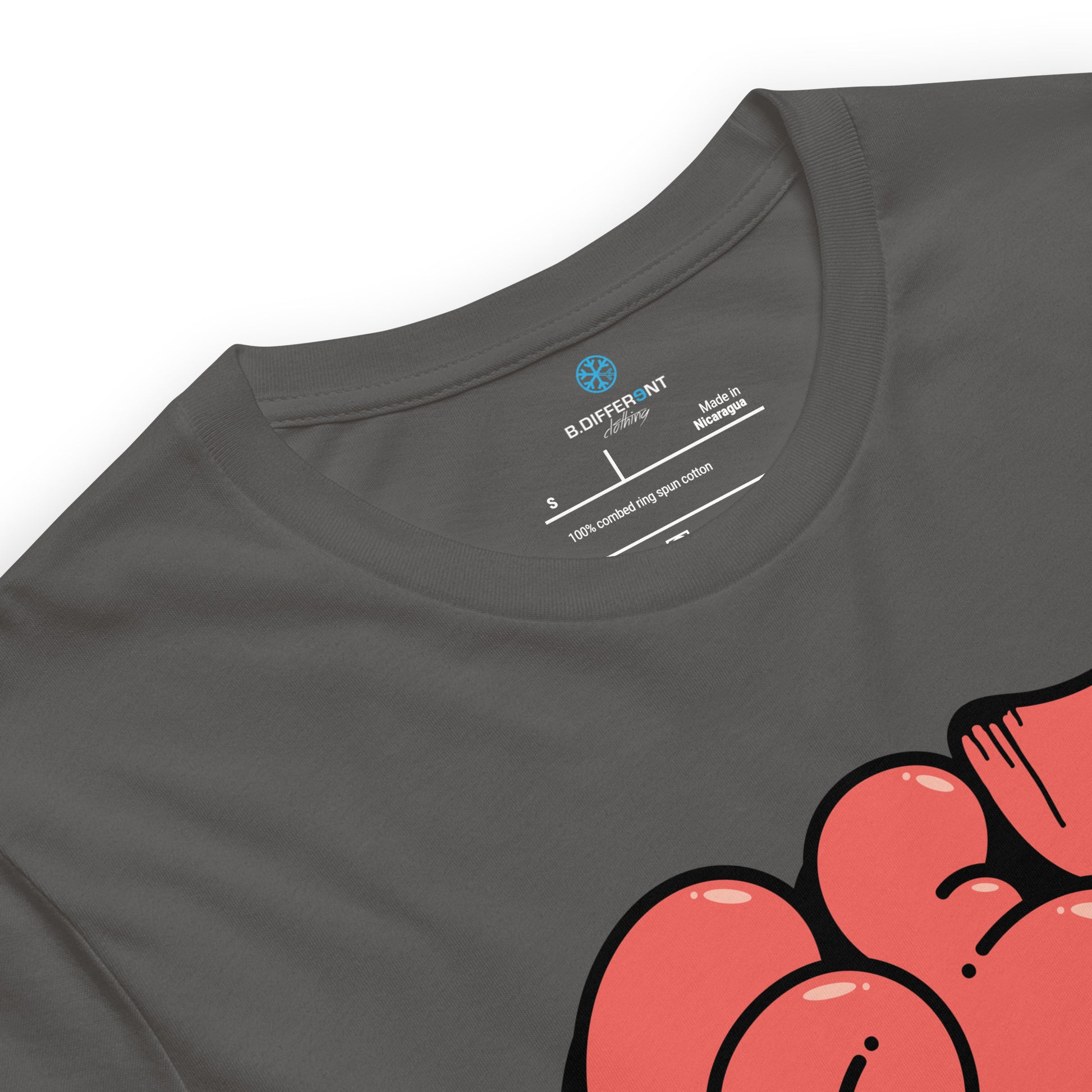 Gray-Get Down Graffiti Throw-up Tee from B.Different Clothing, collar, graffiti-inspired streetwear t-shirt