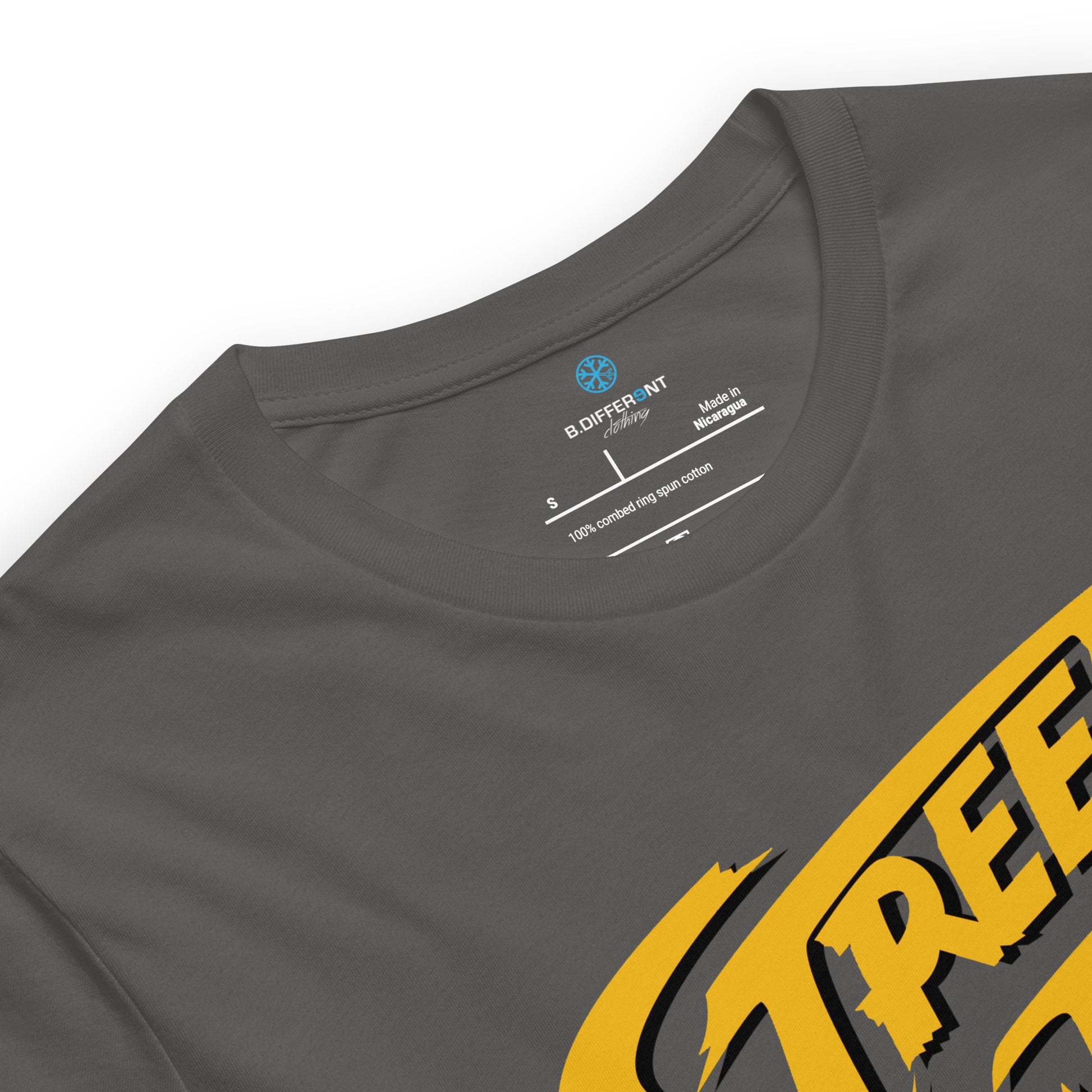 Gray-Street Writer Graffiti Tee from B.Different Clothing, collar, graffiti-inspired streetwear t-shirt