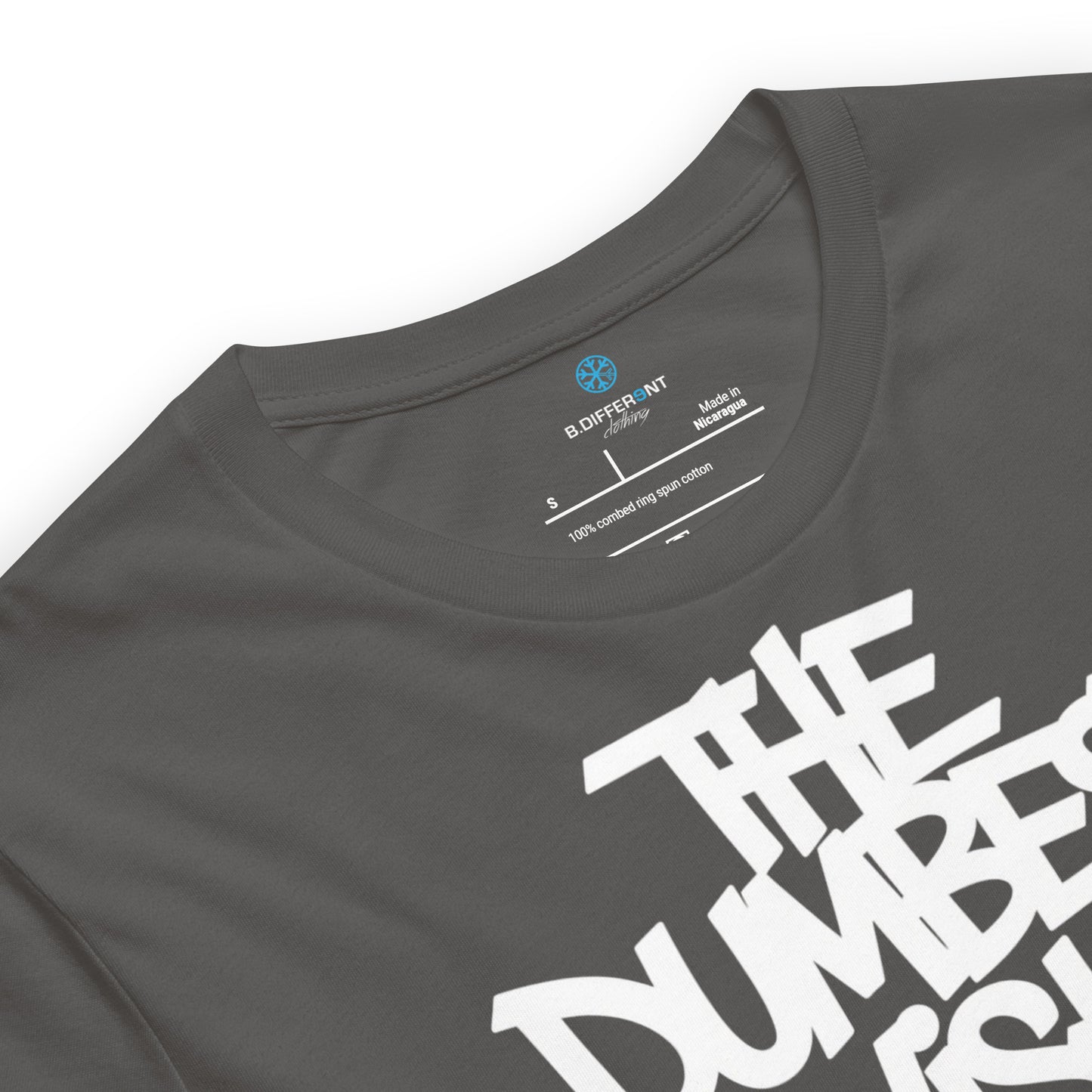 Gray-The Dumbest Wish Graffiti Tag Tee from B.Different Clothing, collar, graffiti-inspired streetwear t-shirt
