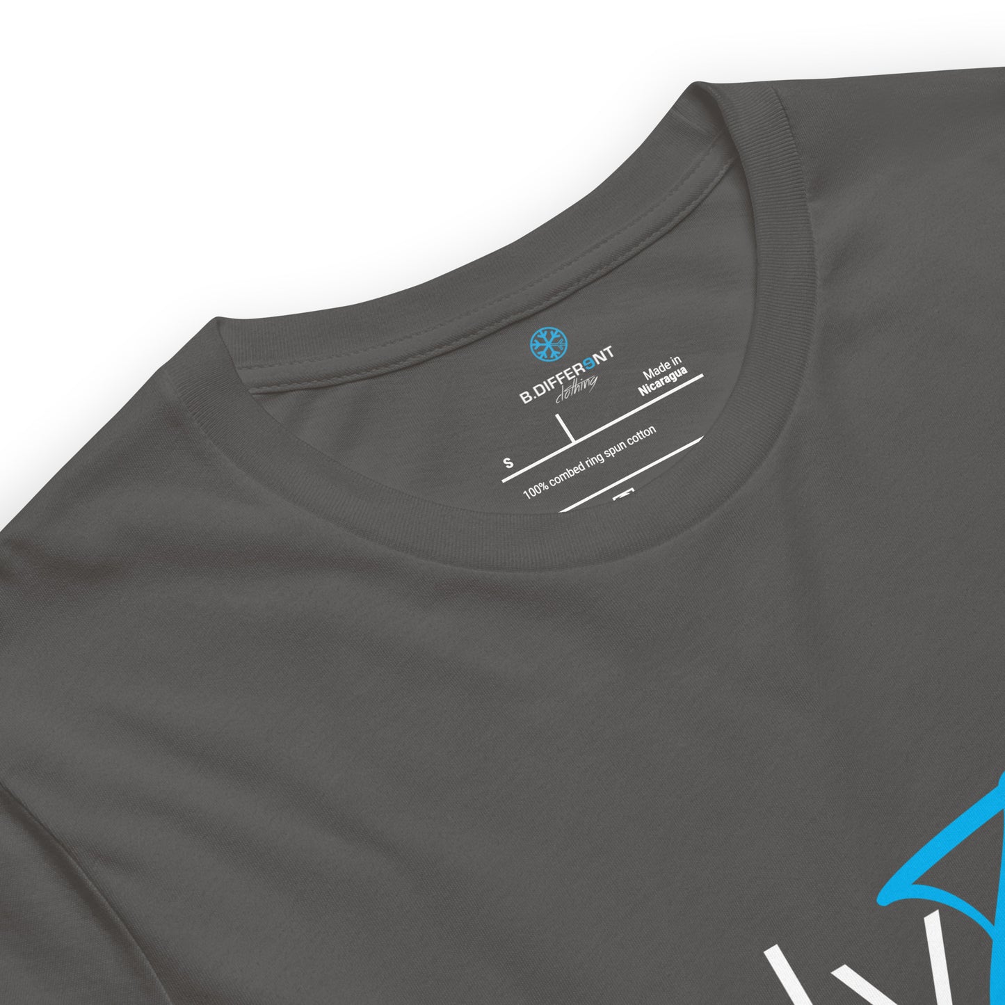 Gray-Only Tags Graffiti Tee from B.Different Clothing, collar, graffiti-inspired streetwear t-shirt