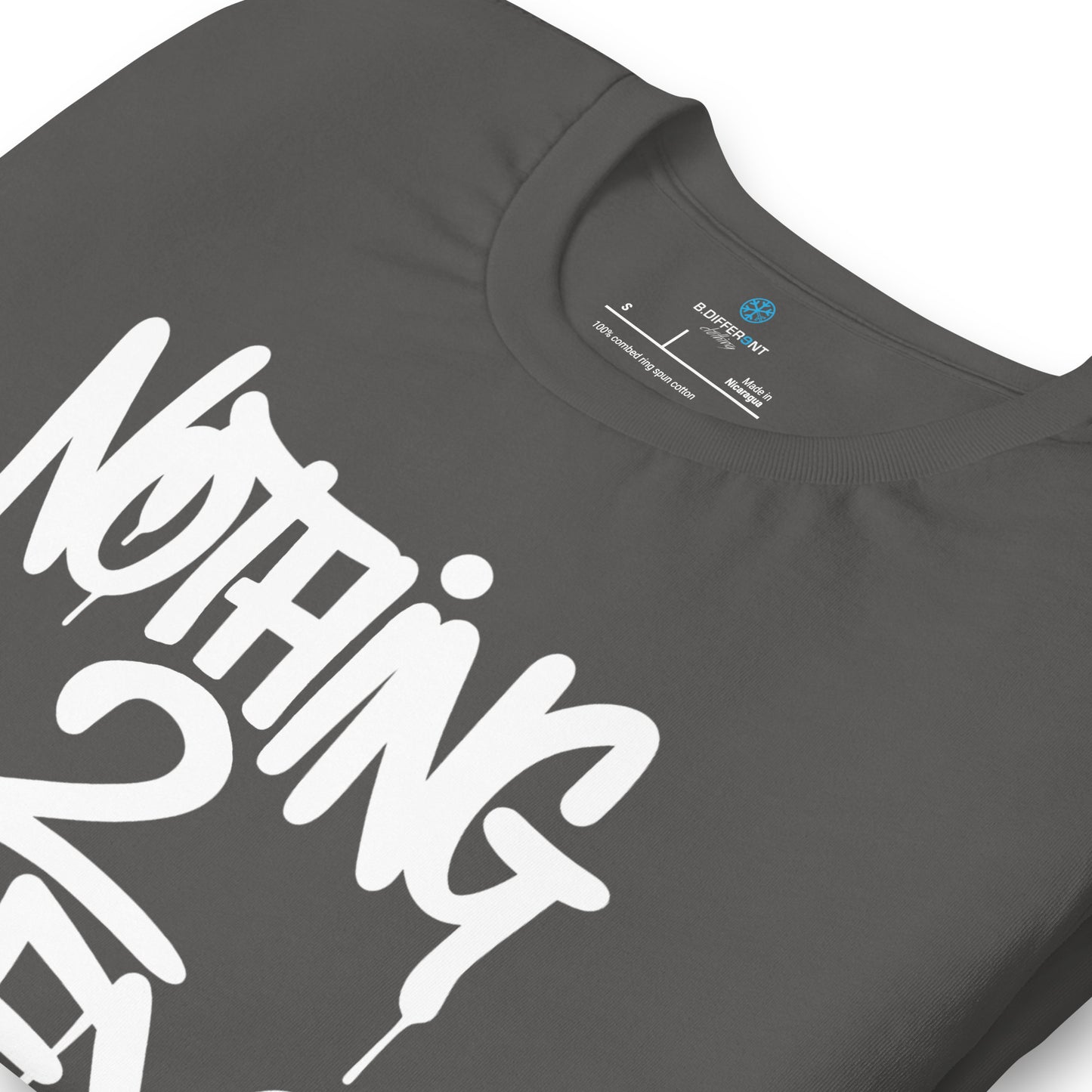Darkgray-Nothing 2 Obey Graffiti Tee from B.Different Clothing, detail, graffiti-inspired streetwear t-shirt