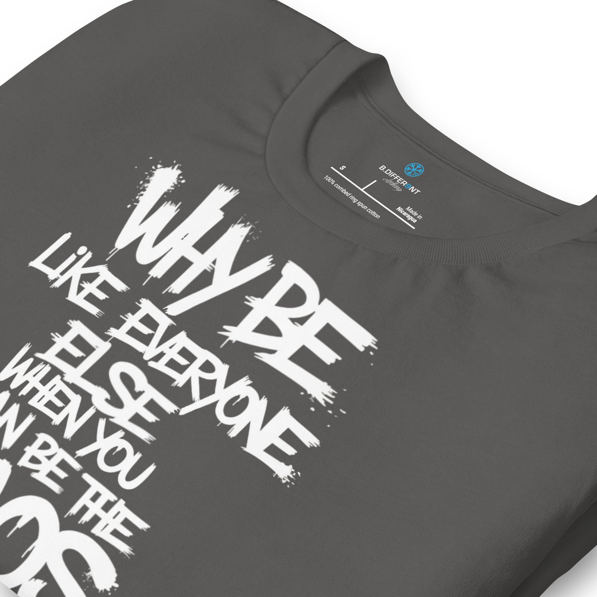 Gray-Chaos They Fear Graffiti Tag Tee from B.Different Clothing, detail, graffiti-inspired streetwear t-shirt