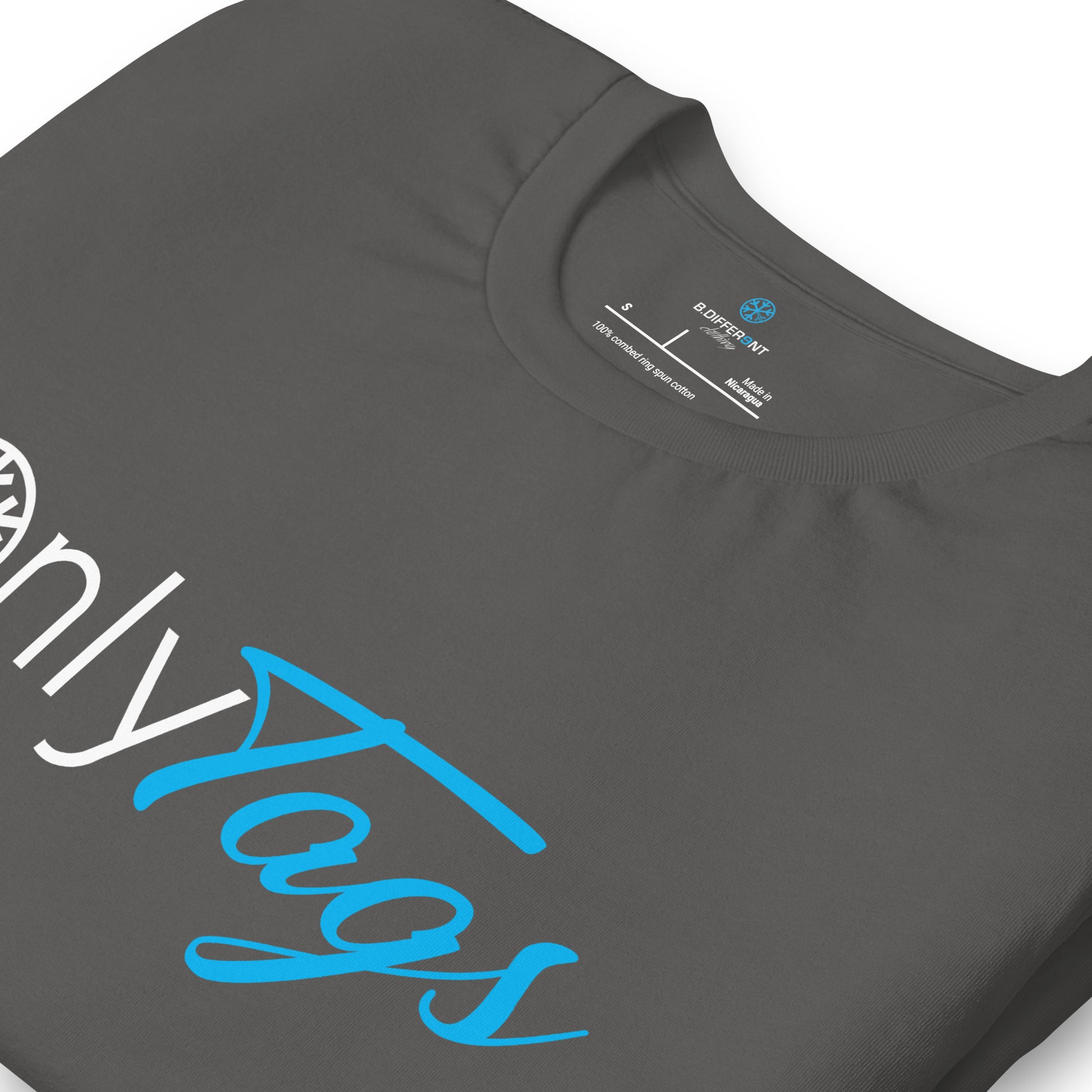 Gray-Only Tags Graffiti Tee from B.Different Clothing, detail, graffiti-inspired streetwear t-shirt