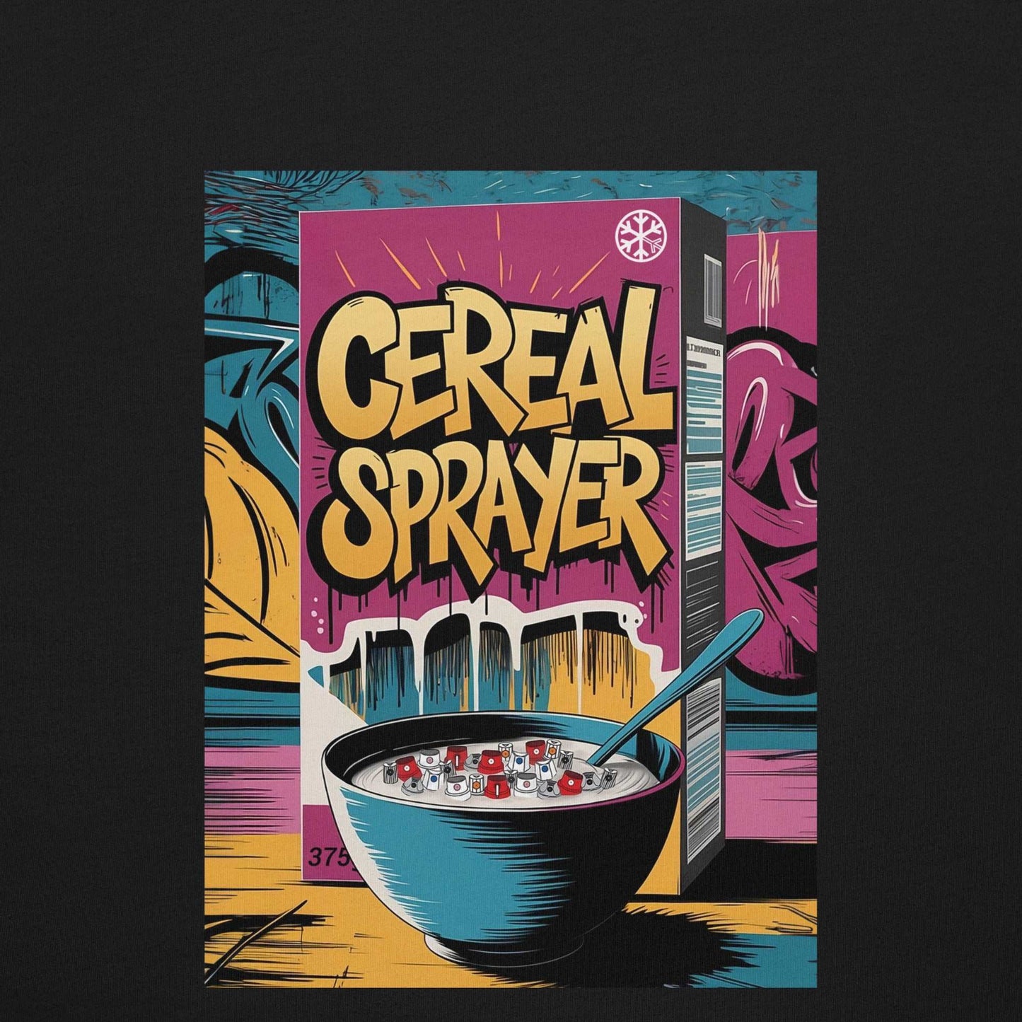 back of Cereal Sprayer Graffiti Tee black B.Different Clothing graffiti street art inspired streetwear brand