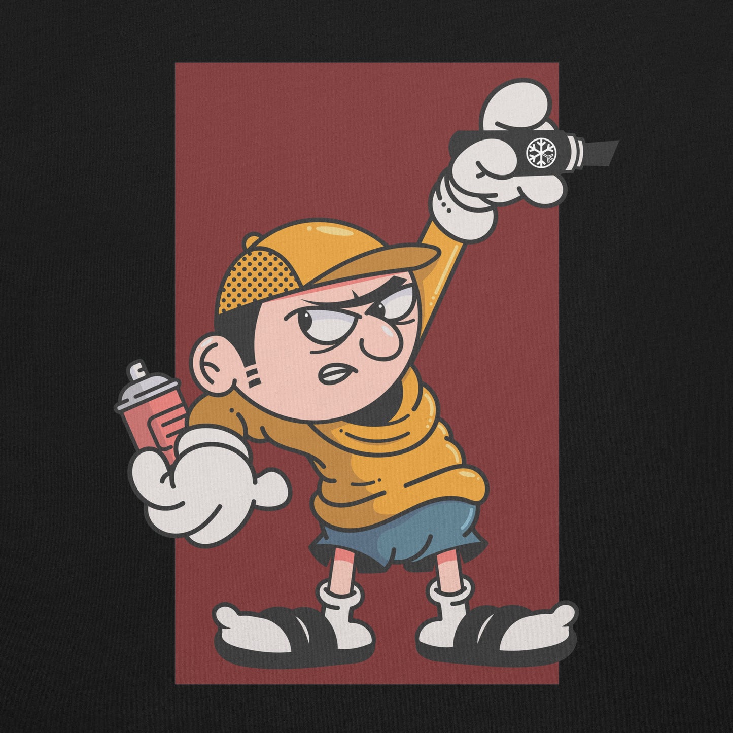 Black-Get Down Graffiti Character Tee from B.Different Clothing, graphic, graffiti-inspired streetwear t-shirt