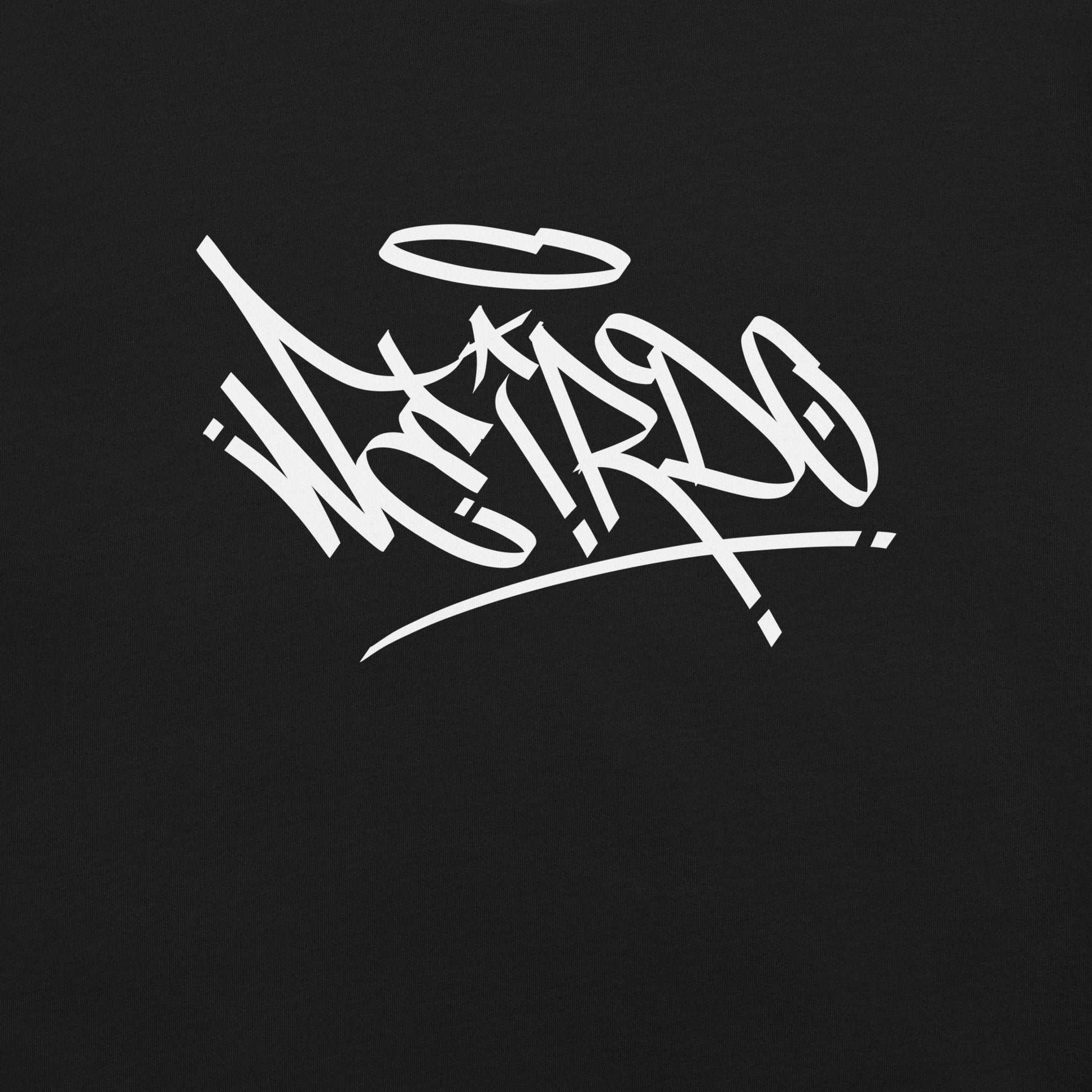 graphic of Weirdo Tag Tee black by B.Different Clothing street art graffiti inspired brand for weirdos, outsiders, and misfits.