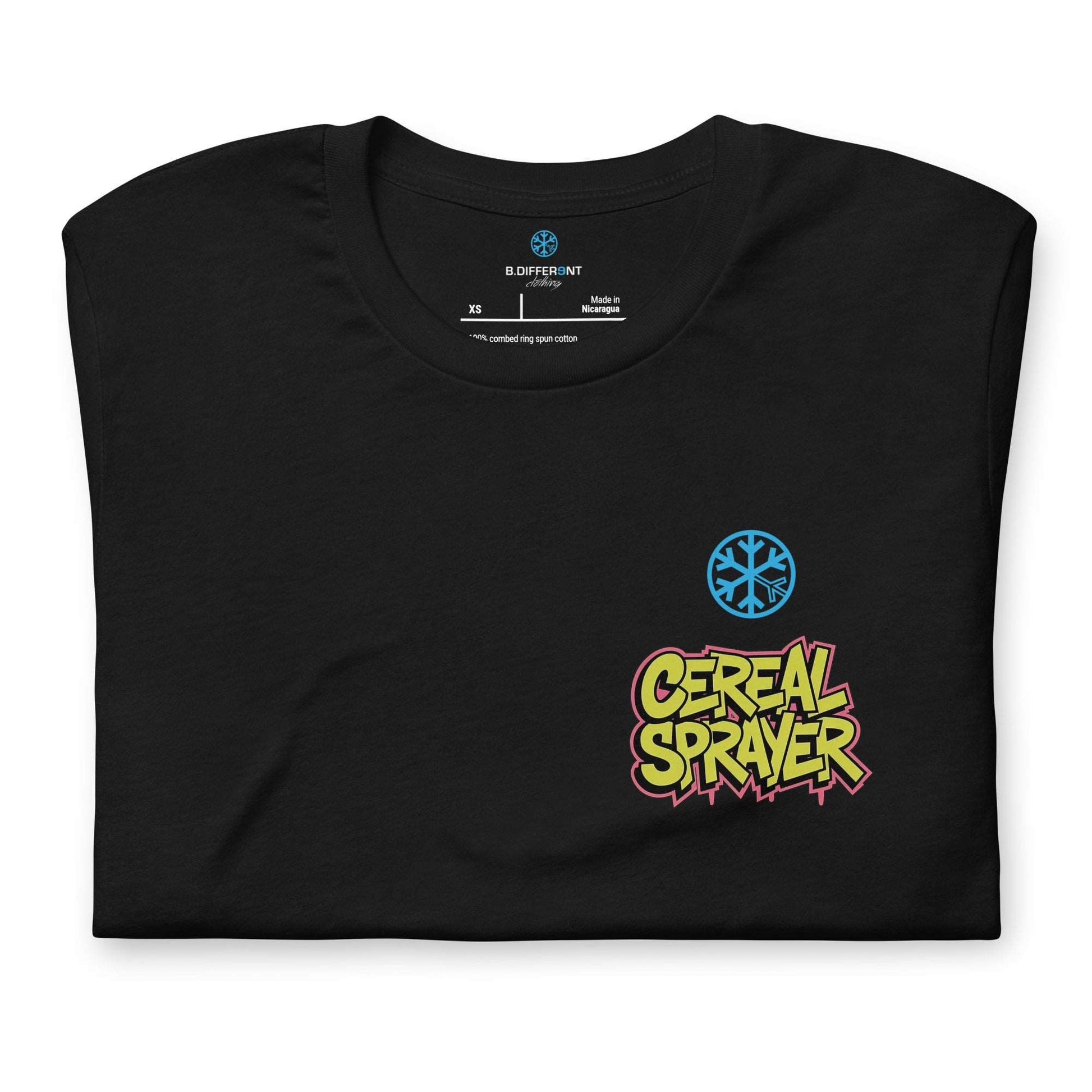 folded Cereal Sprayer Graffiti Tee black B.Different Clothing graffiti street art inspired streetwear brand