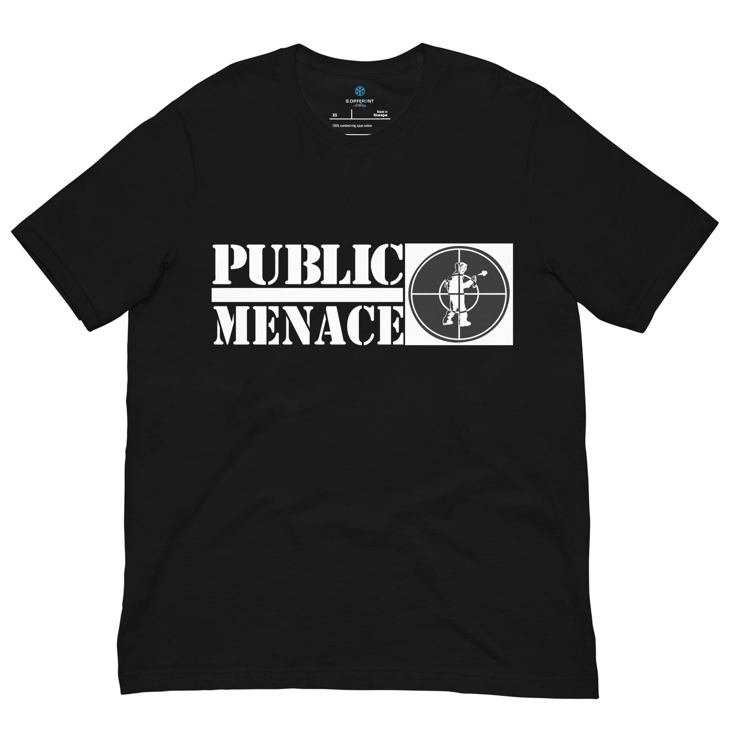 black-public-menace-graffiti-tee-front-by-b.different-clothing-graffiti-inspired-independent-streetwear-brand