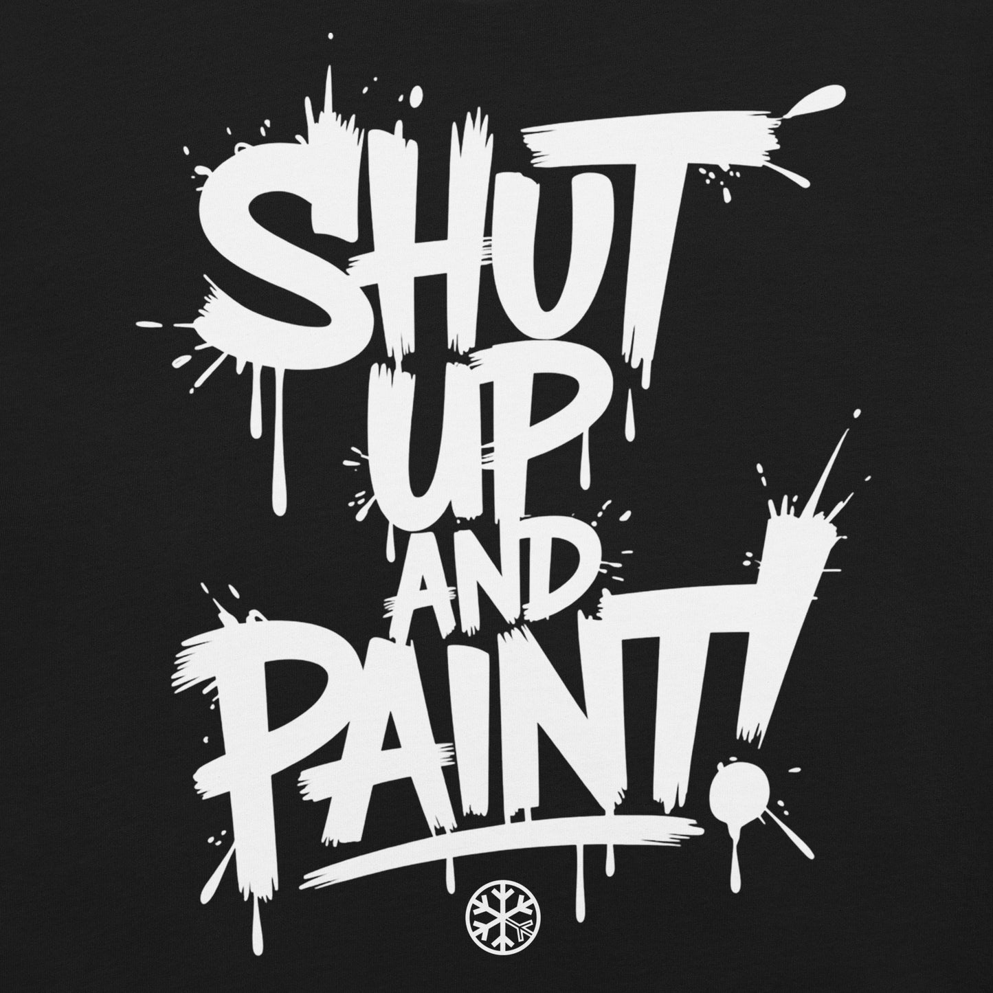 Black-Shut Up and Paint Graffiti Tee from B.Different Clothing, graphic, graffiti-inspired streetwear t-shirt