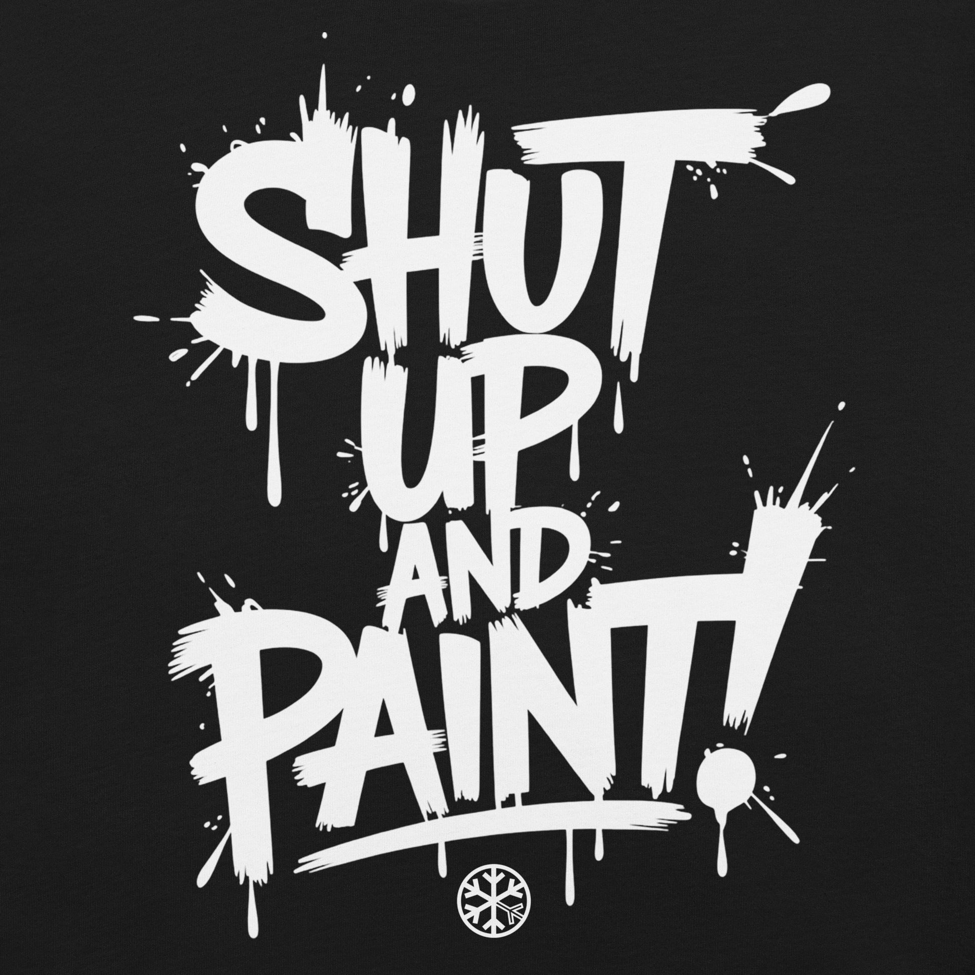 Black-Shut Up and Paint Graffiti Tee from B.Different Clothing, graphic, graffiti-inspired streetwear t-shirt