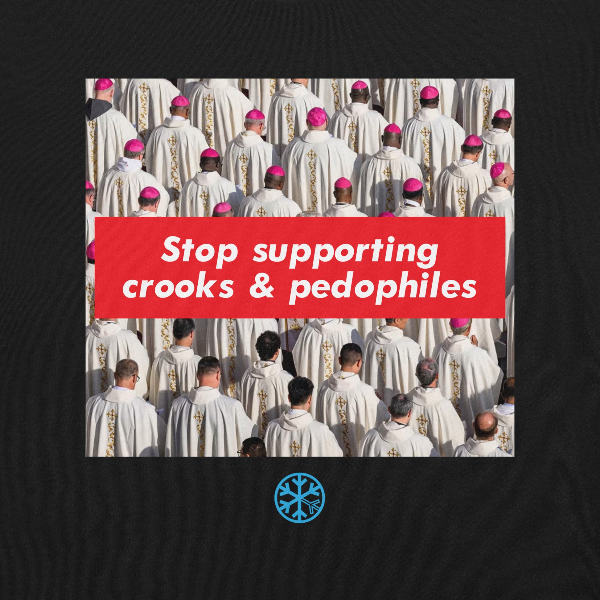 Black-Vatican Crooks Tee from B.Different Clothing, graphic, graffiti-inspired streetwear t-shirt