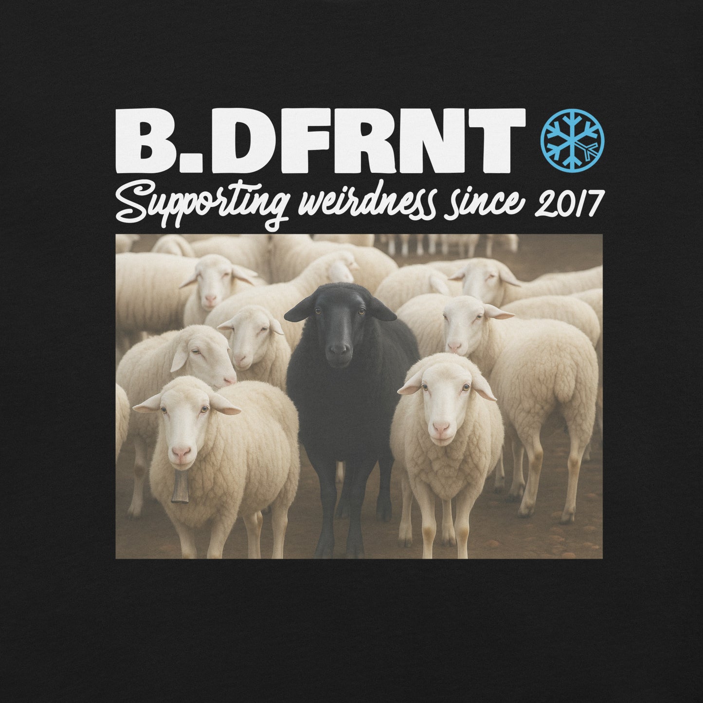 Black-Black Sheep Tee from B.Different Clothing, graphic, graffiti-inspired streetwear t-shirt