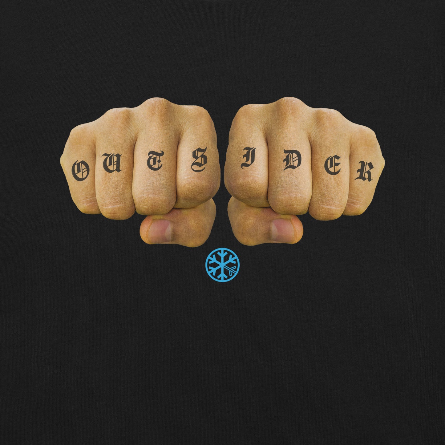 Black-Outsider Tattoo Tee from B.Different Clothing, graphic, graffiti-inspired streetwear t-shirt