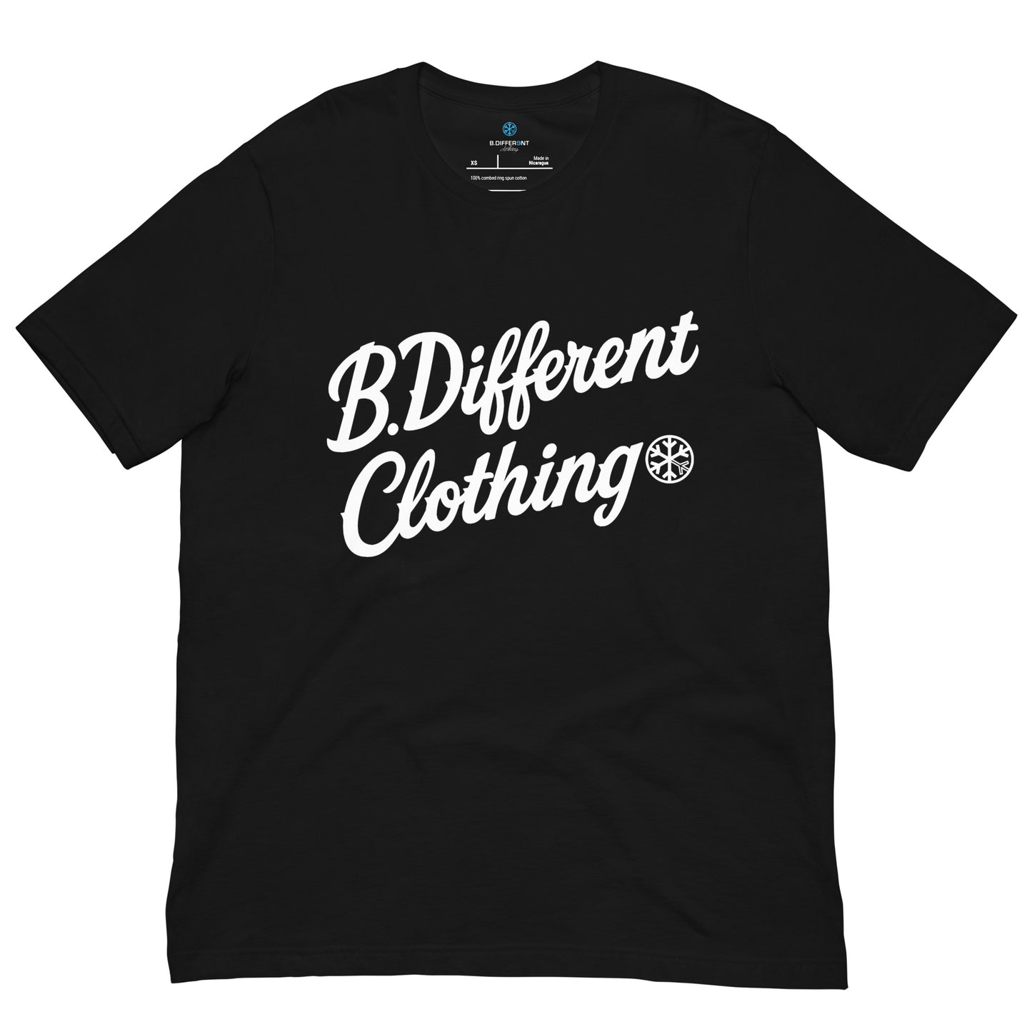 Black-The League Tee from B.Different Clothing, front view, graffiti-inspired streetwear t-shirt