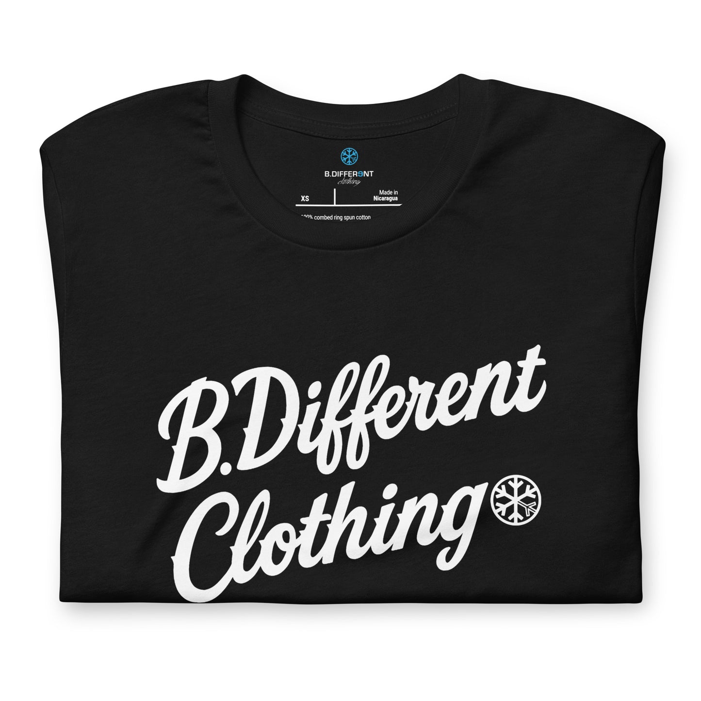 Black-The League Tee from B.Different Clothing, folded, graffiti-inspired streetwear t-shirt