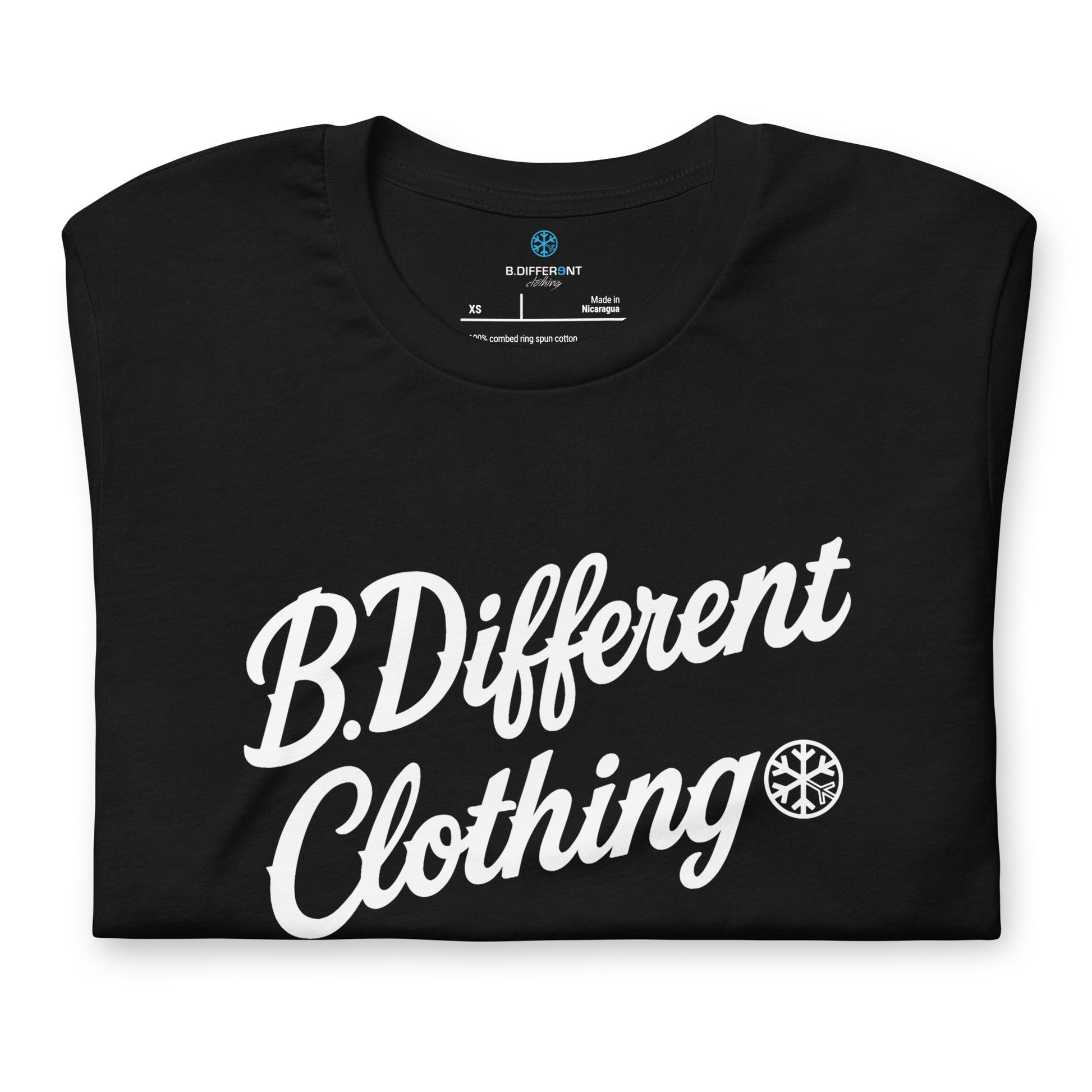 Black-The League Tee from B.Different Clothing, folded, graffiti-inspired streetwear t-shirt